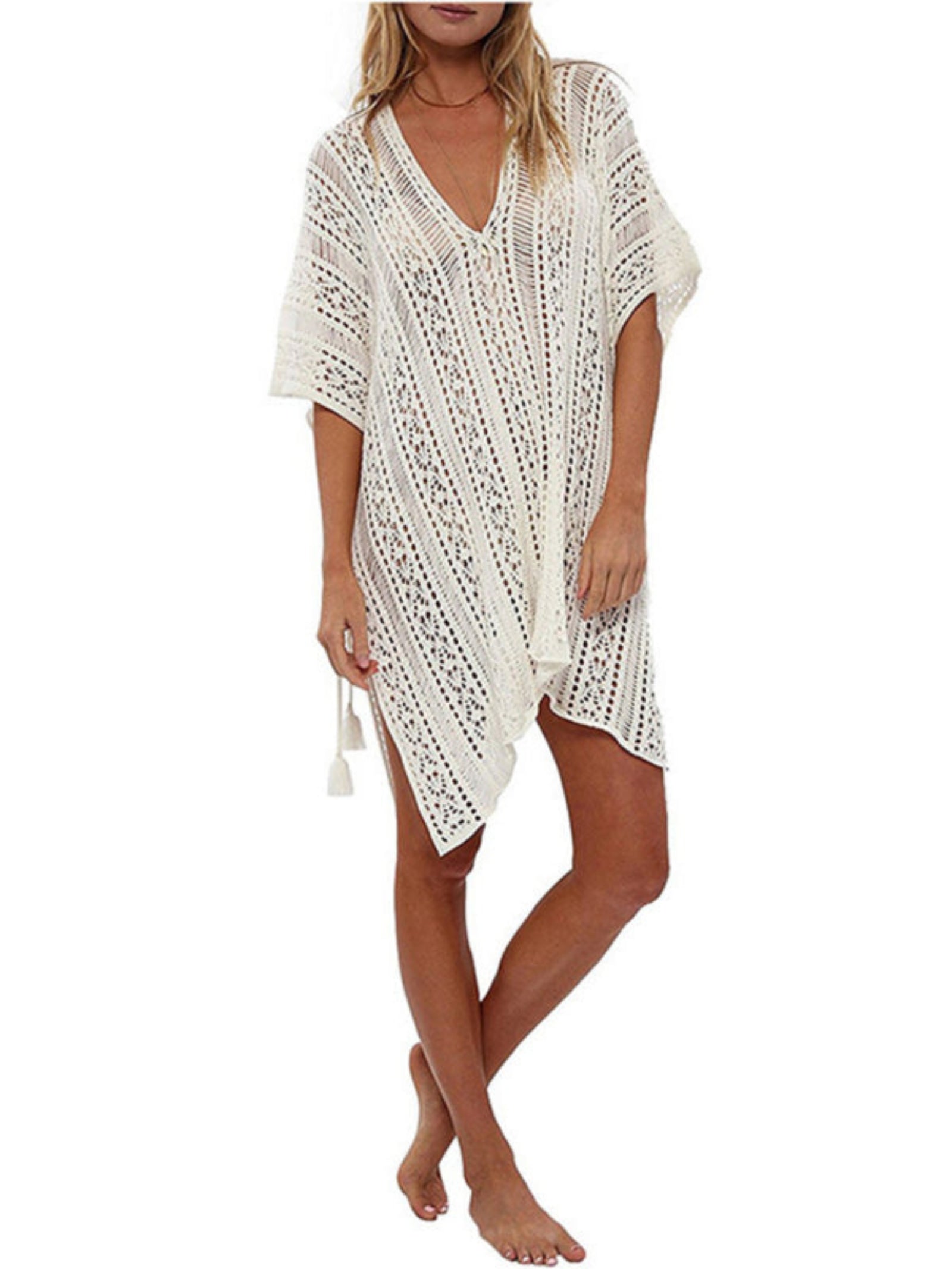 white swimsuit coverup