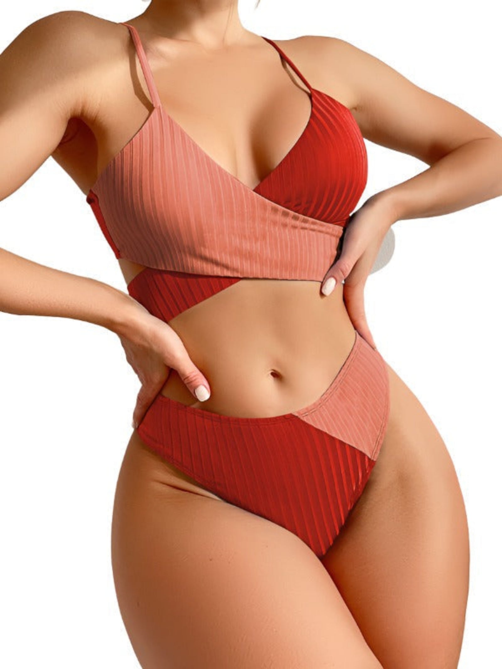 red swimsuit