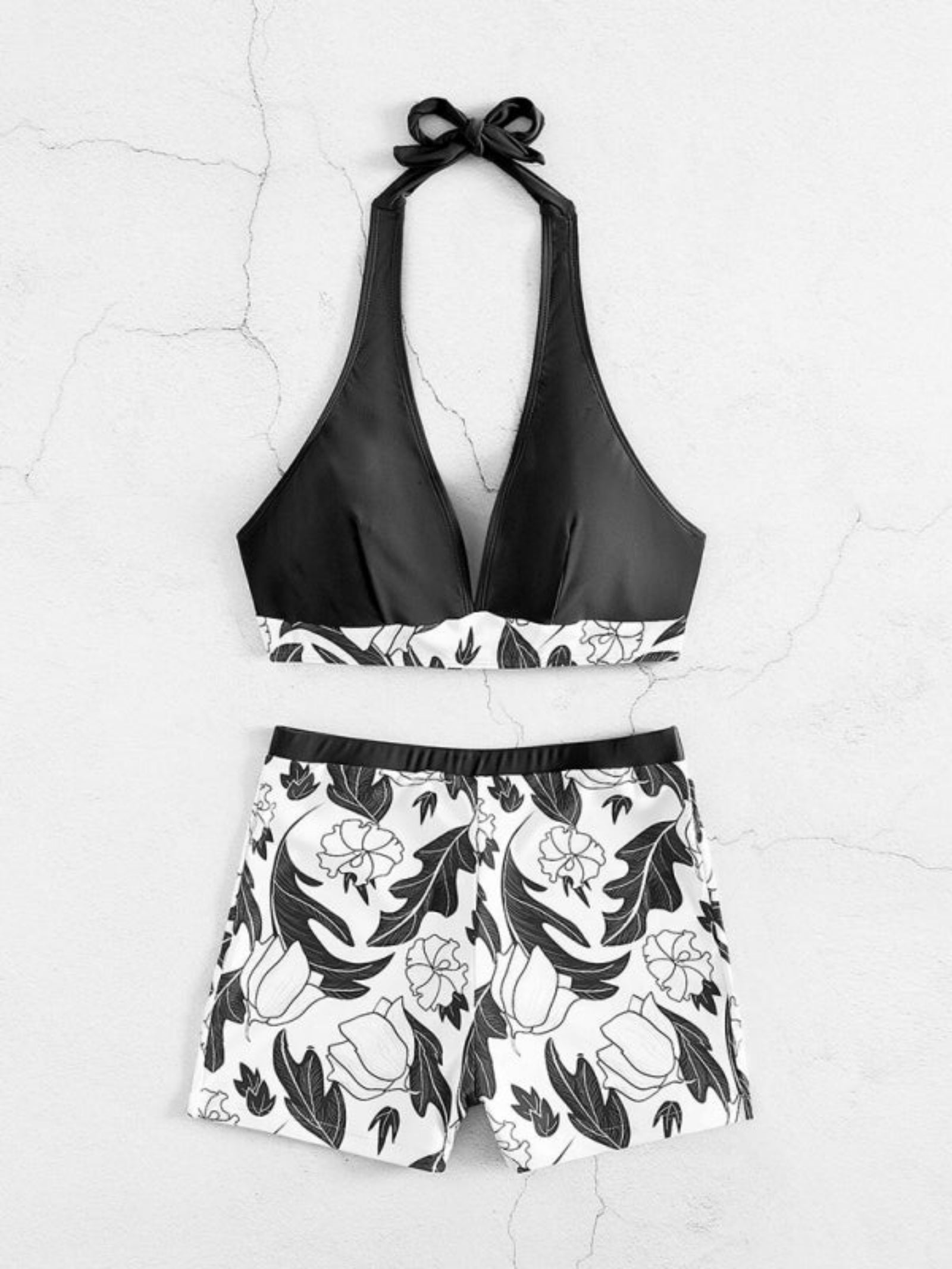 black and white swimsuit
