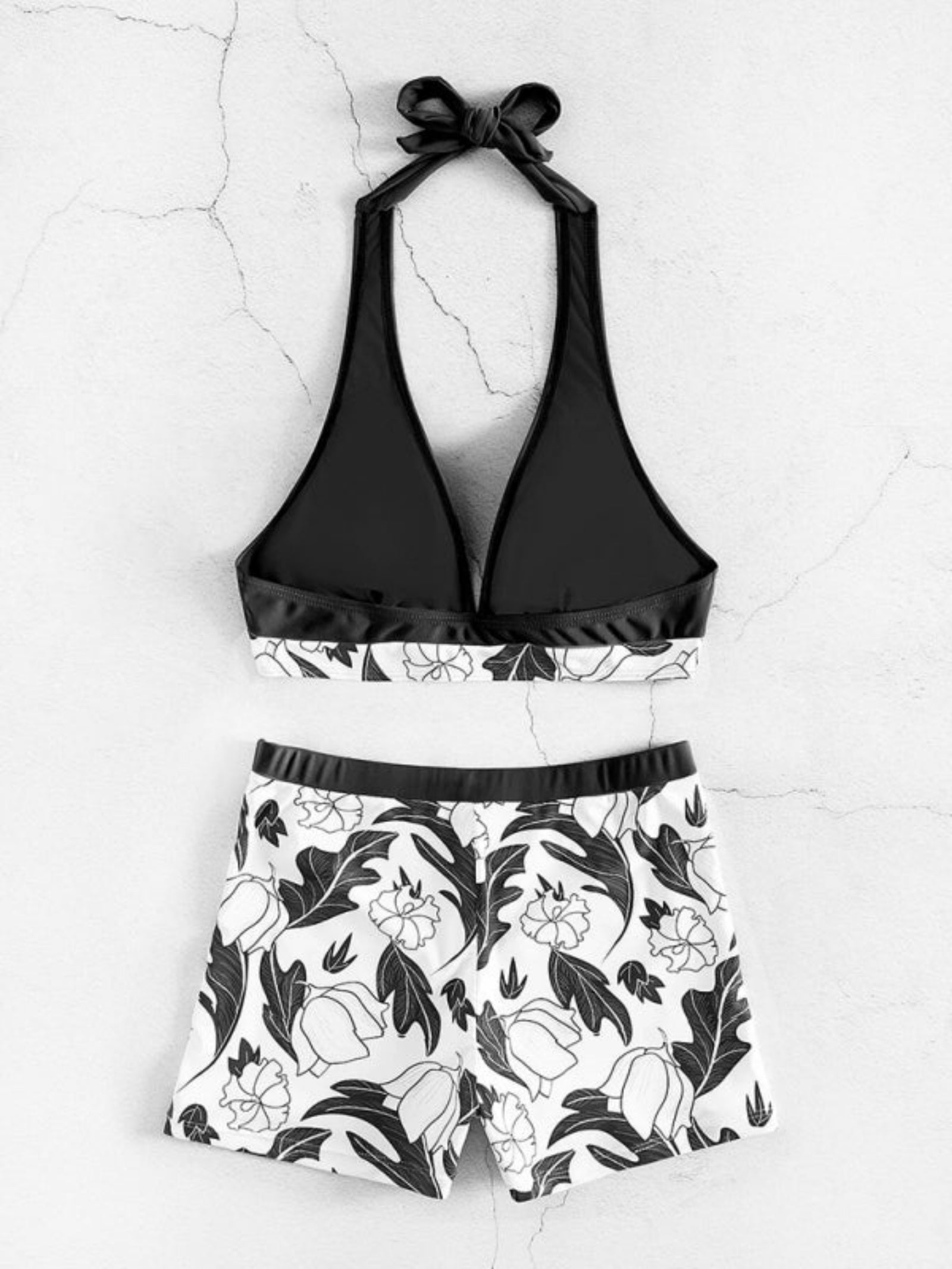 black and white swimsuit