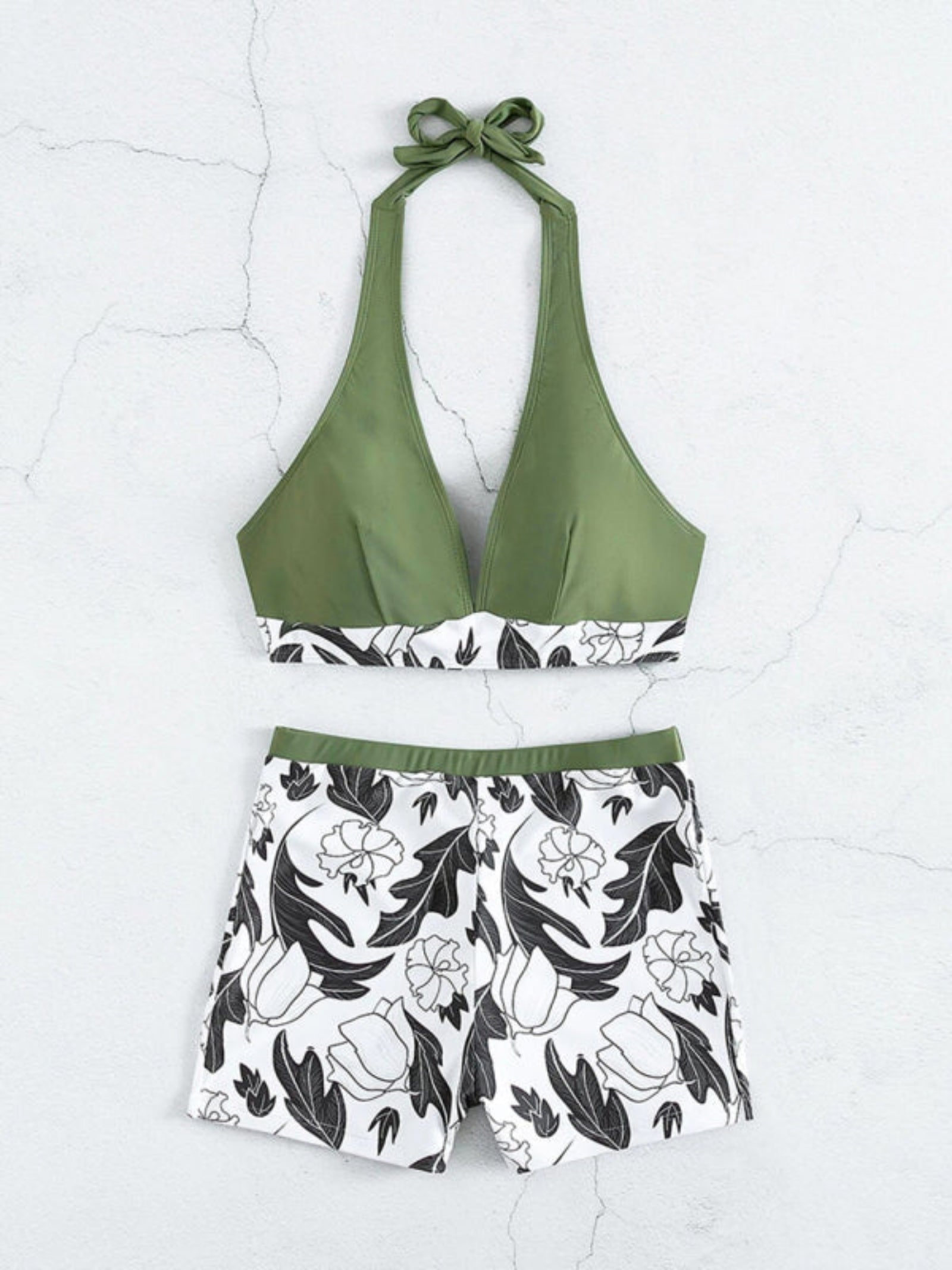 green swimsuit