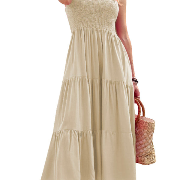 Woven One Shoulder Casual Elegant Dress