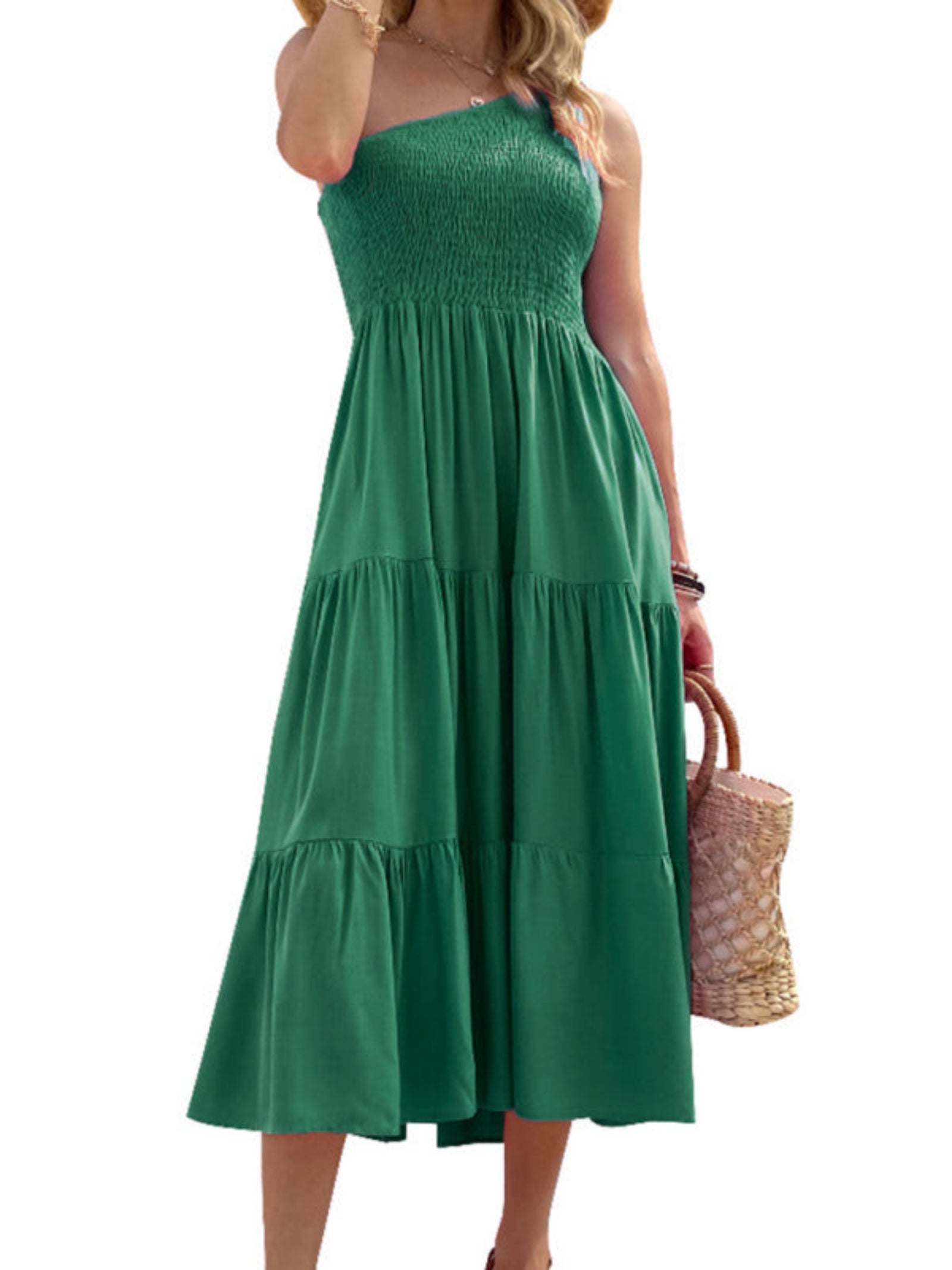 green dress