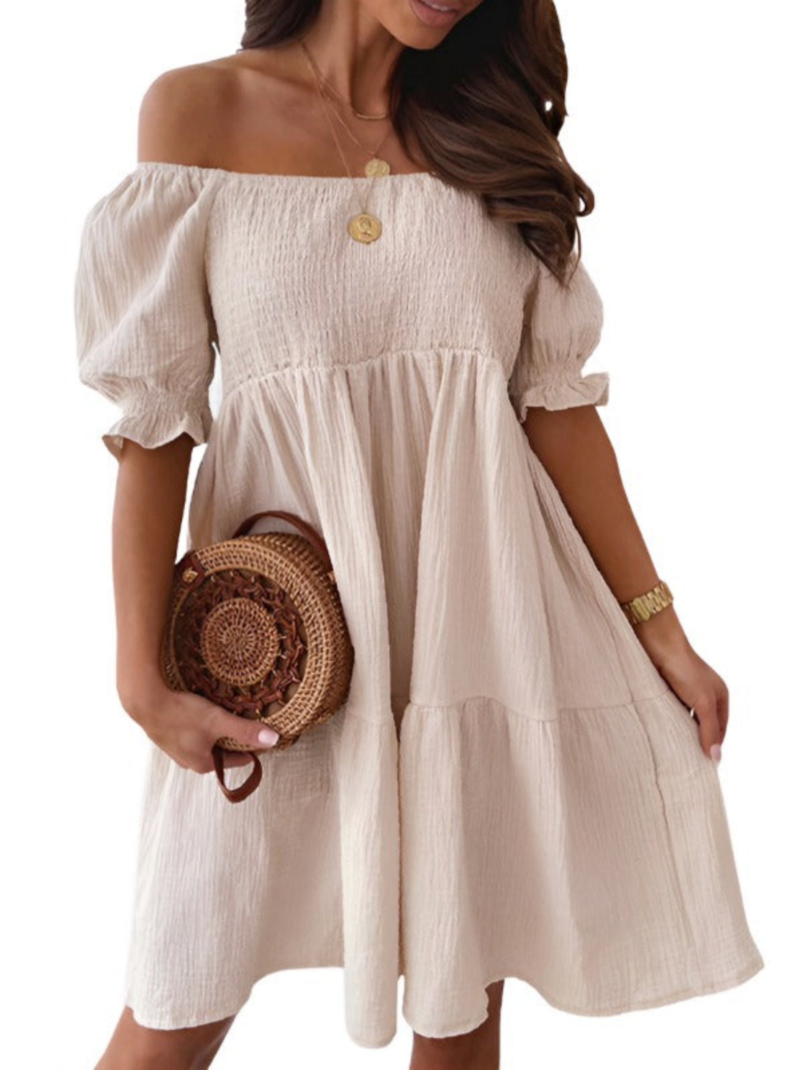 tan dress