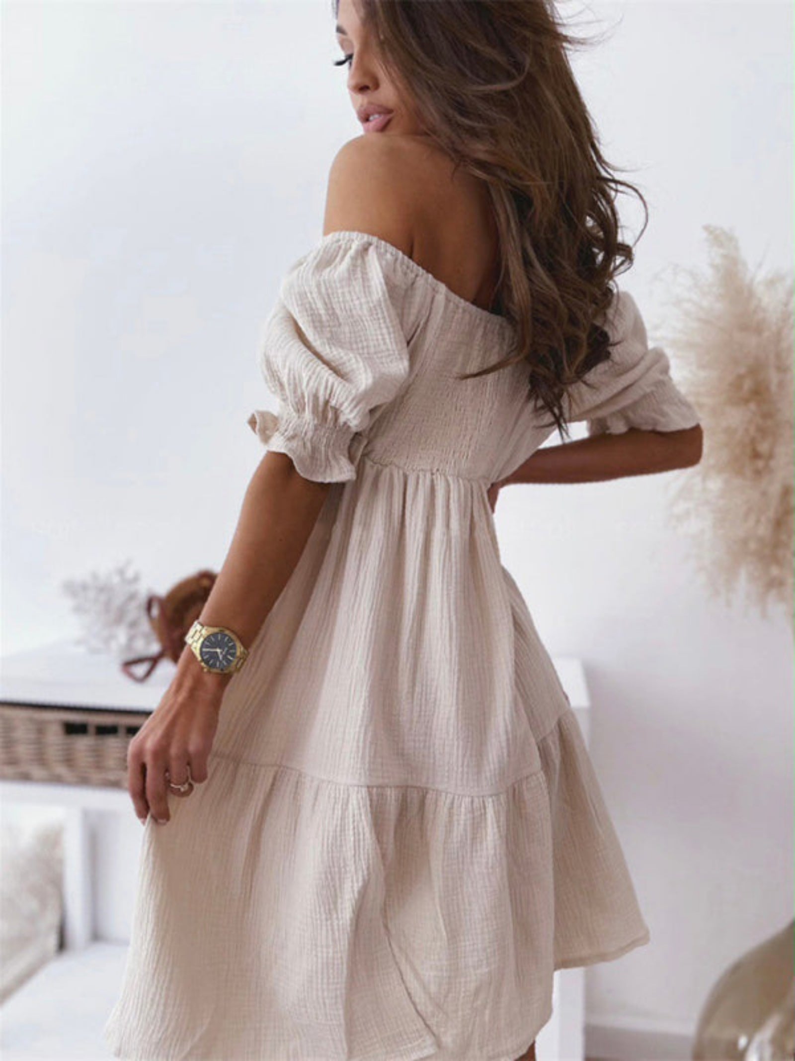 tan dress
