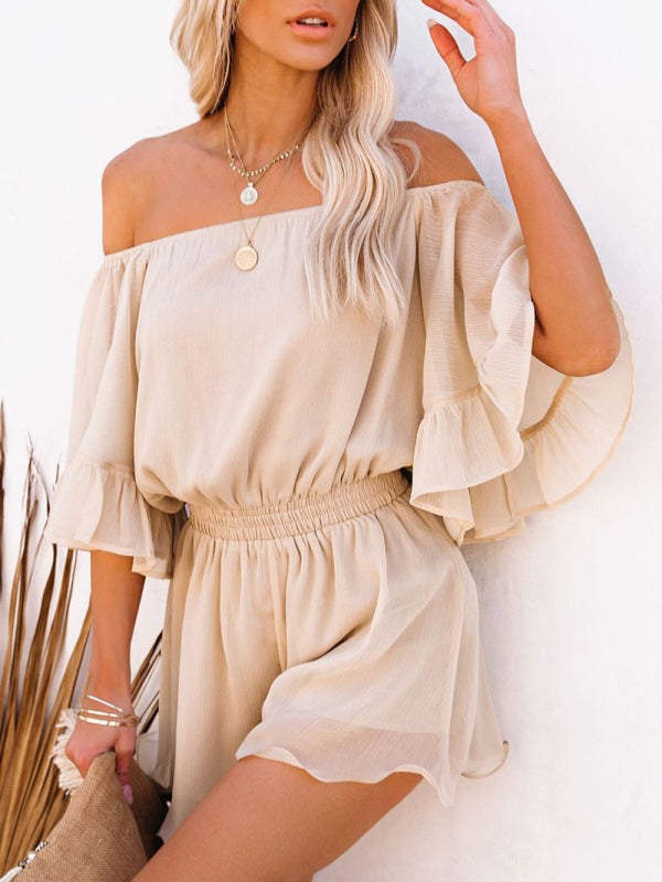 Short-Sleeved Loose Chiffon Jumpsuit