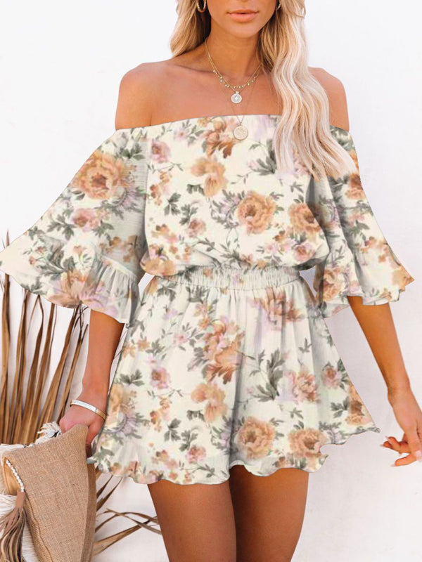 Short-Sleeved Loose Chiffon Jumpsuit