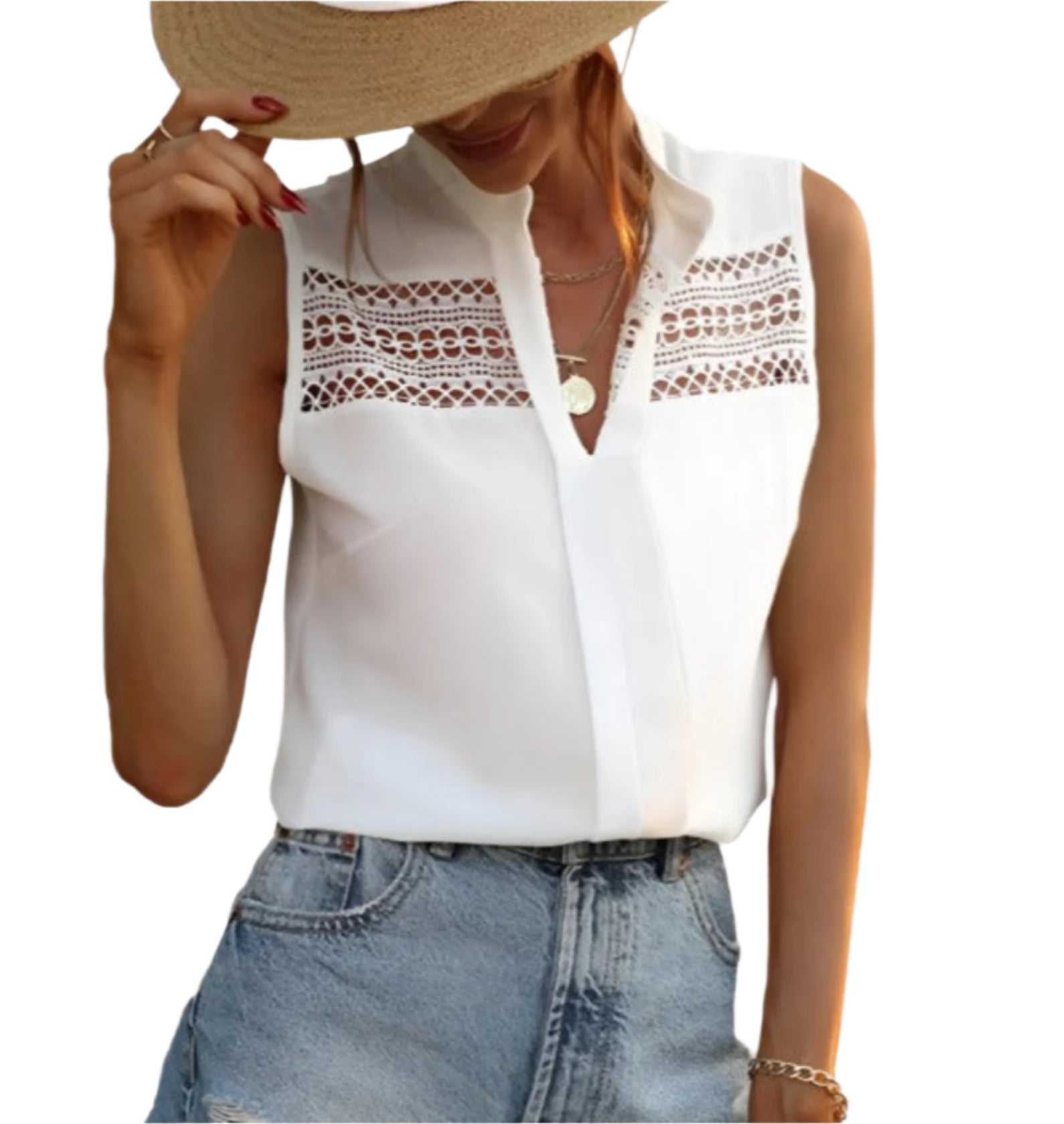 white tank top