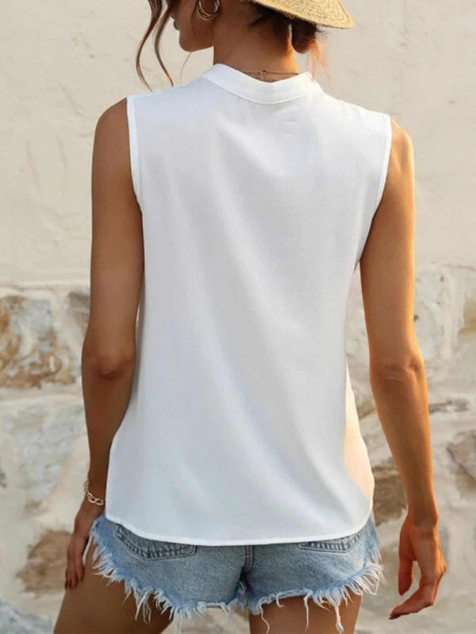 white tank top