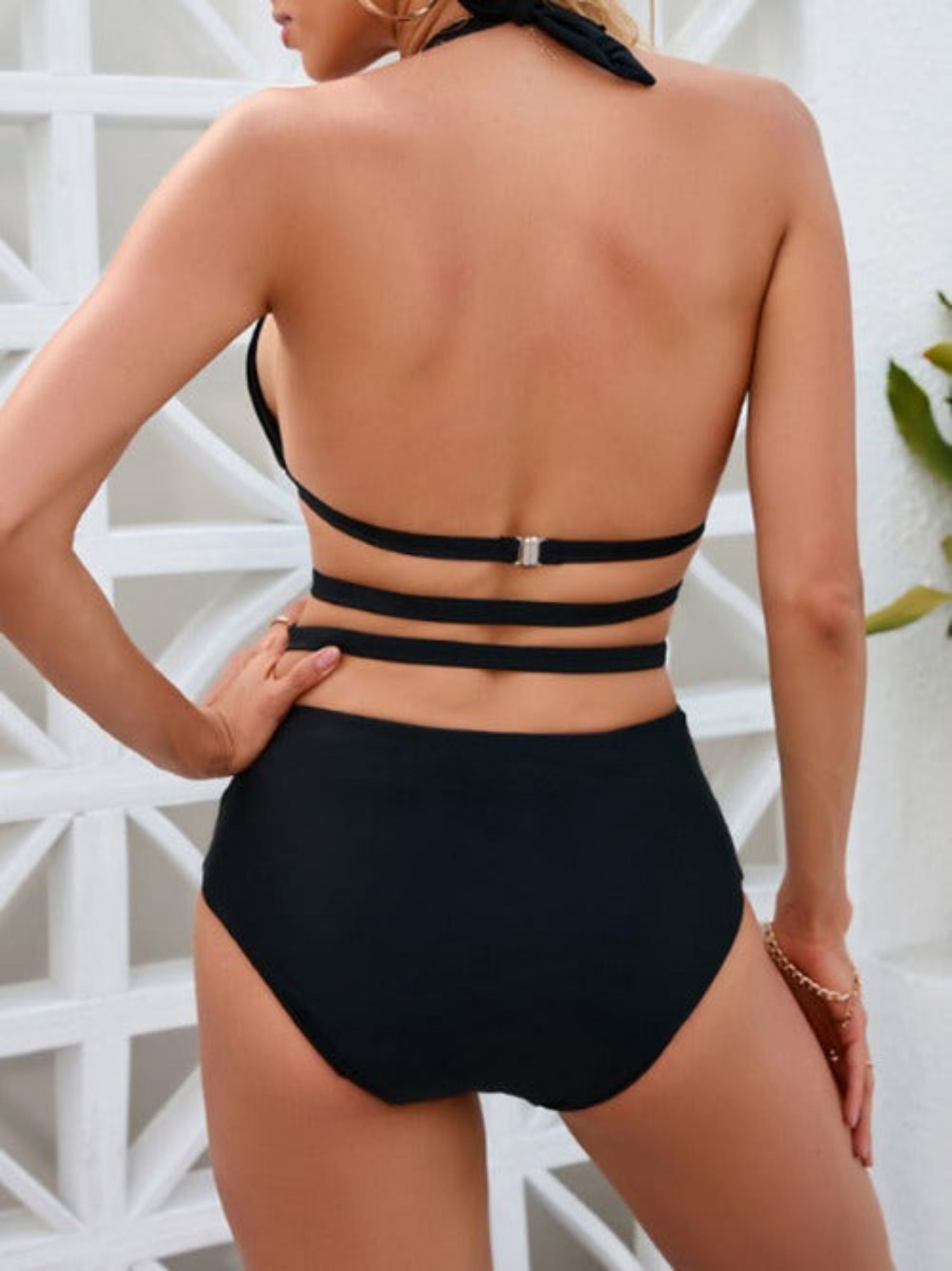 black swimsuit