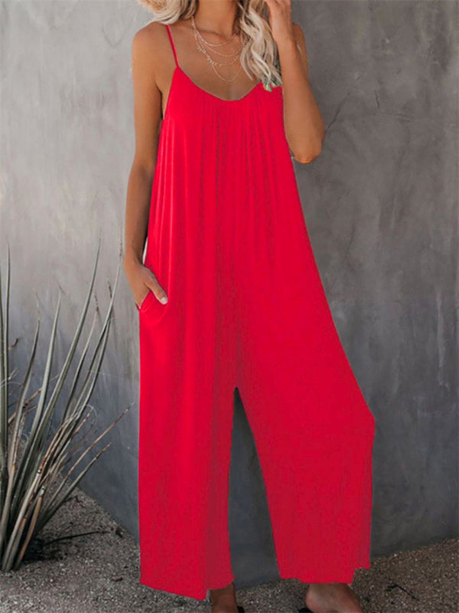 red jumpsuit