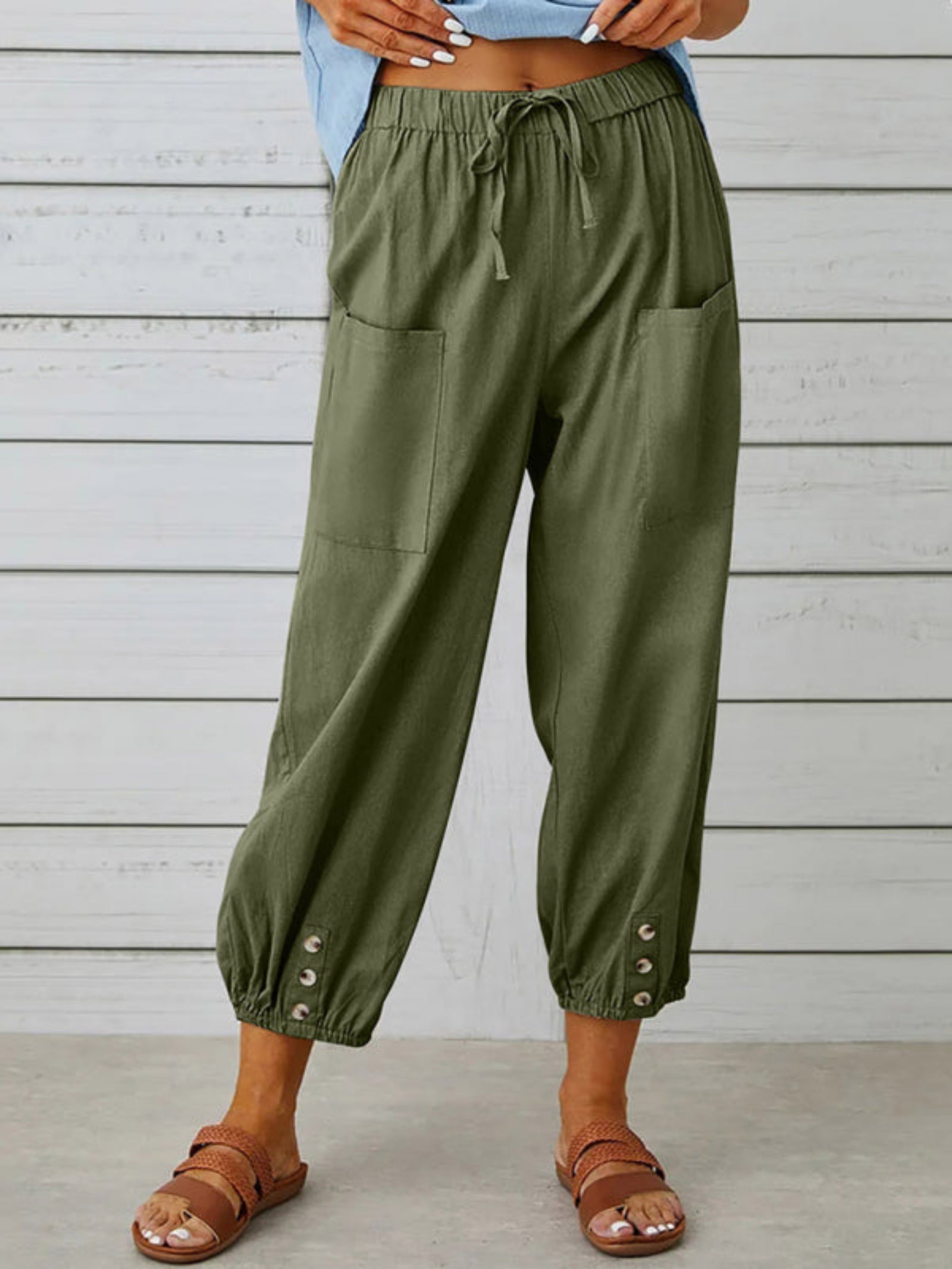 green pants