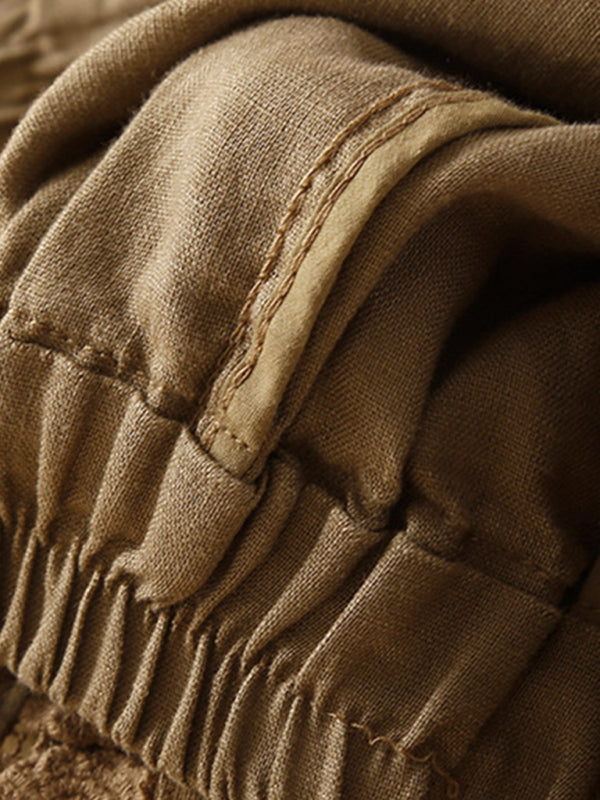 Cotton Linen Hollow Lace Shorts