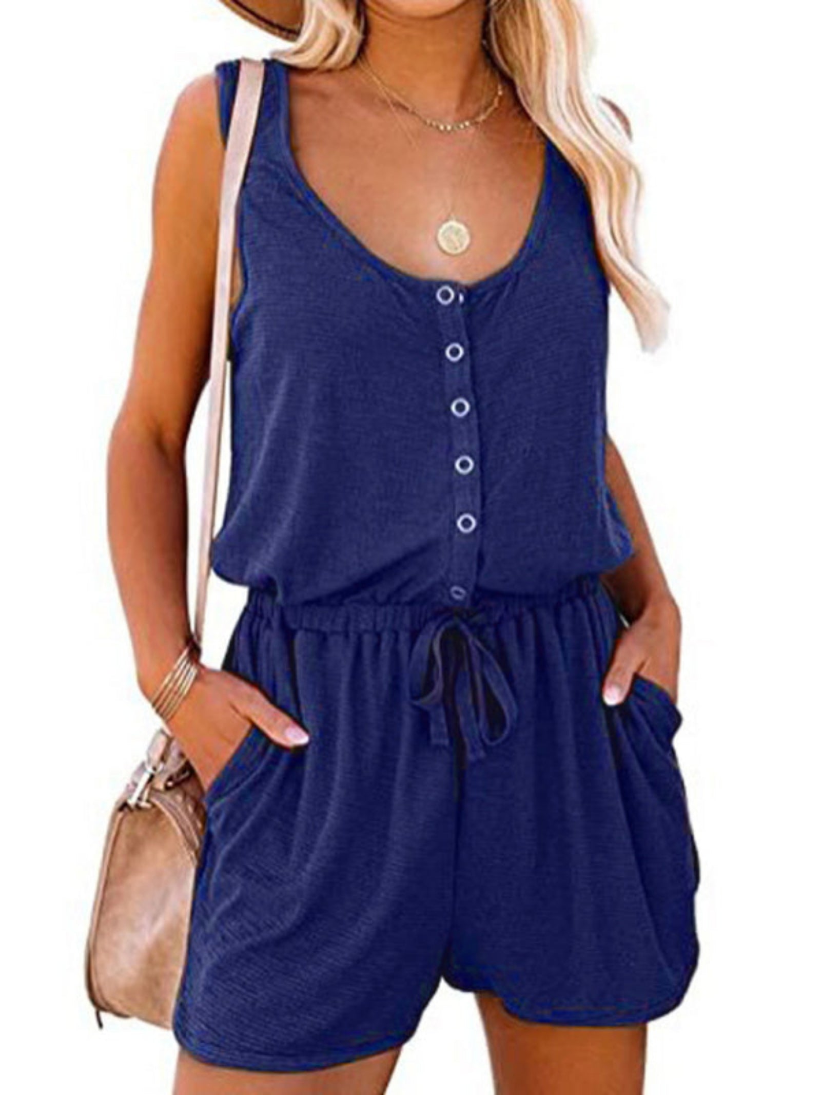 blue jumpsuit