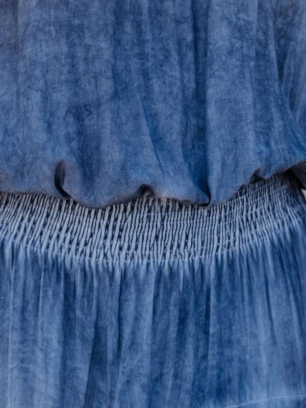 Tie-Dye Off-Shoulder Irregular Skirt Dress