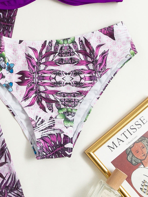 Three-Piece Mesh Split Swimsuit