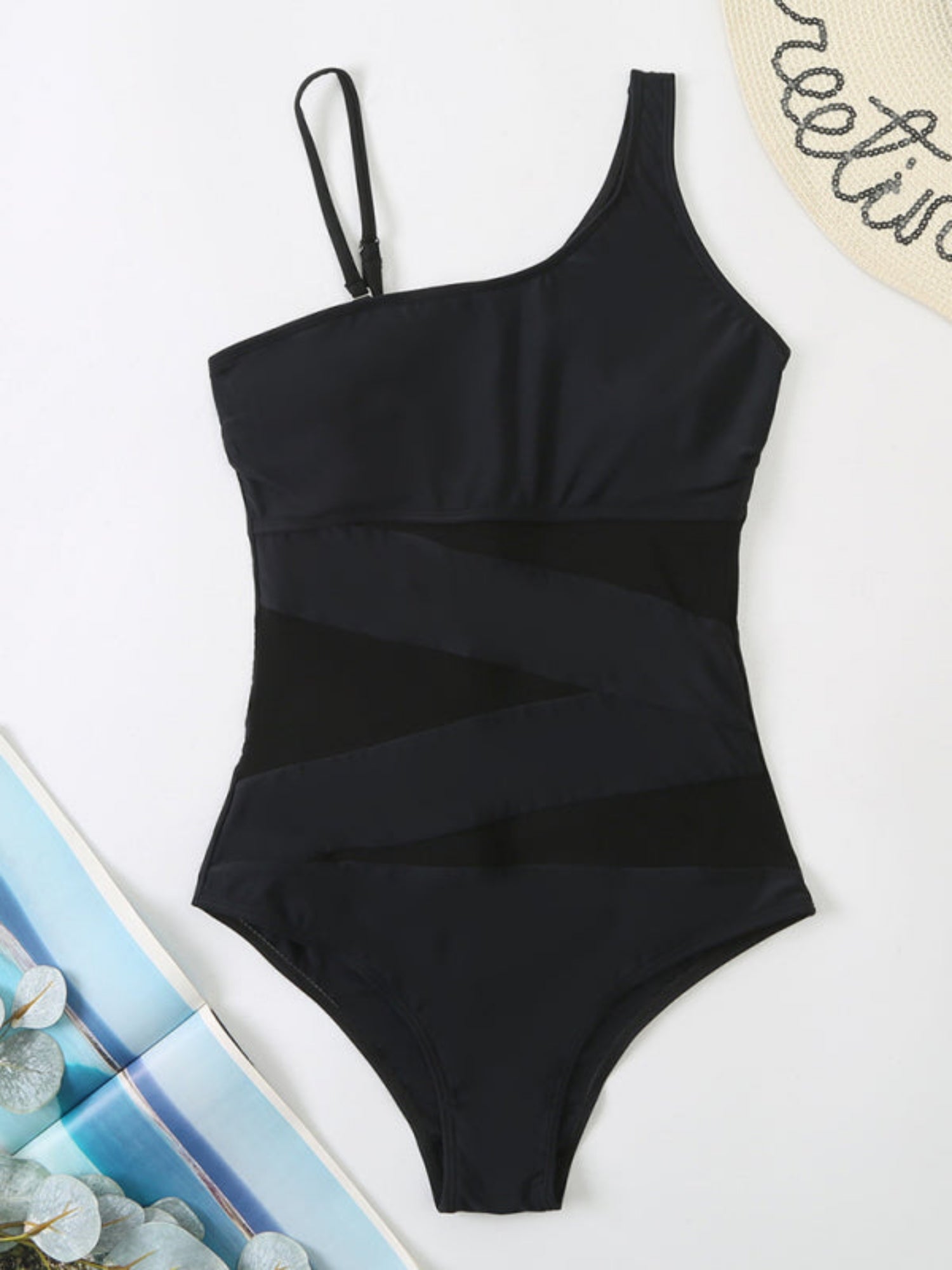 black swimsuit