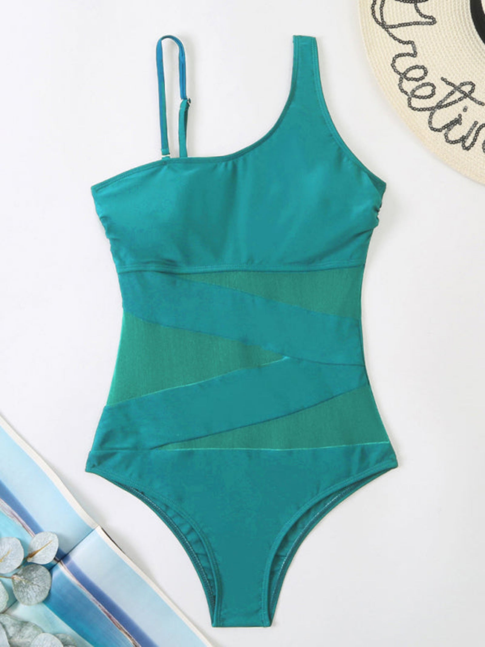 teal one piece swimsuit