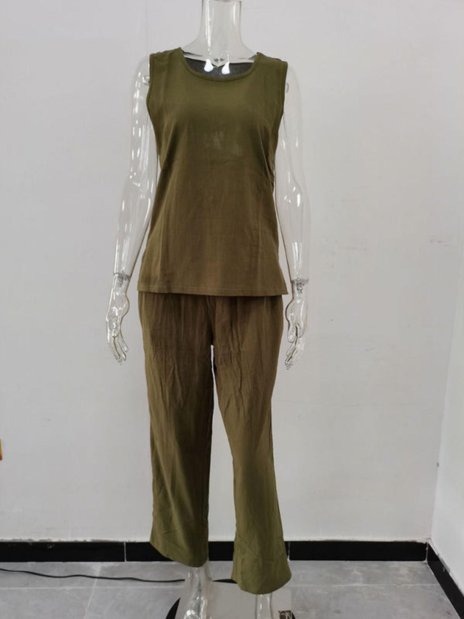 green jumpsuit