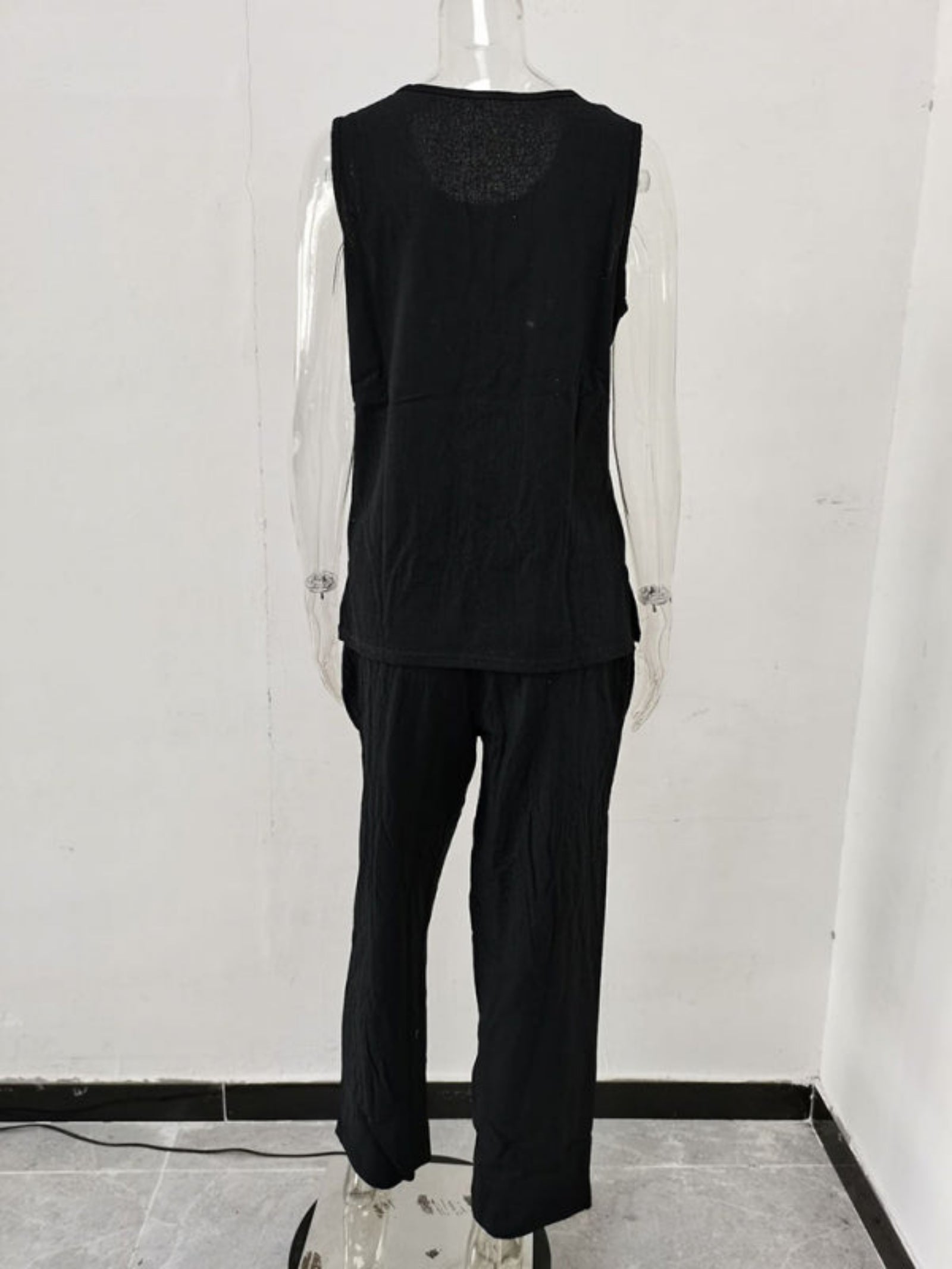 black jumpsuit