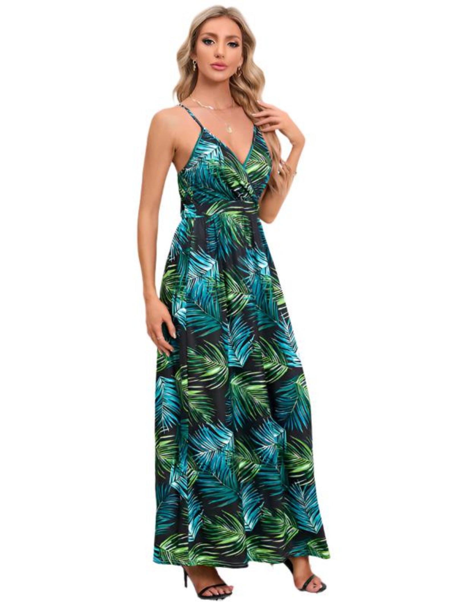 tropical blue dress