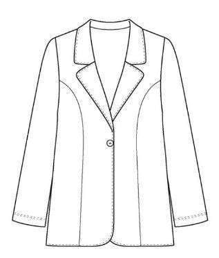 Line drawing of a jacket on a white background