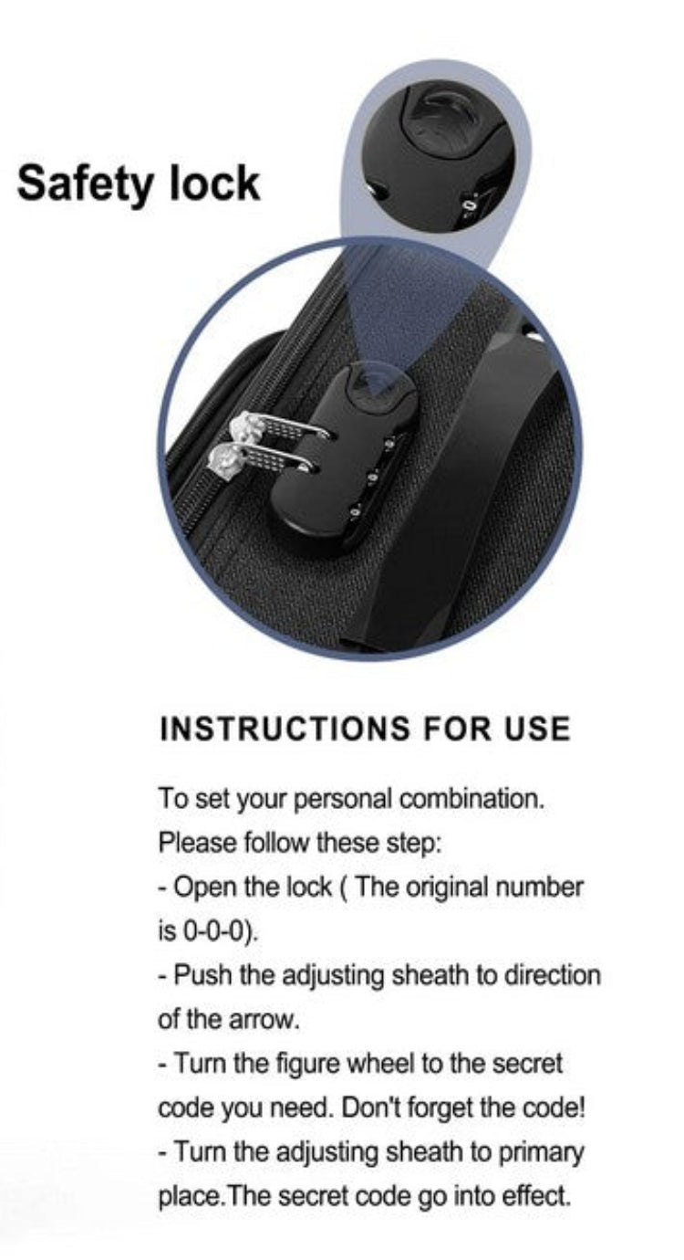 Safety lock with instructions for use on a white background