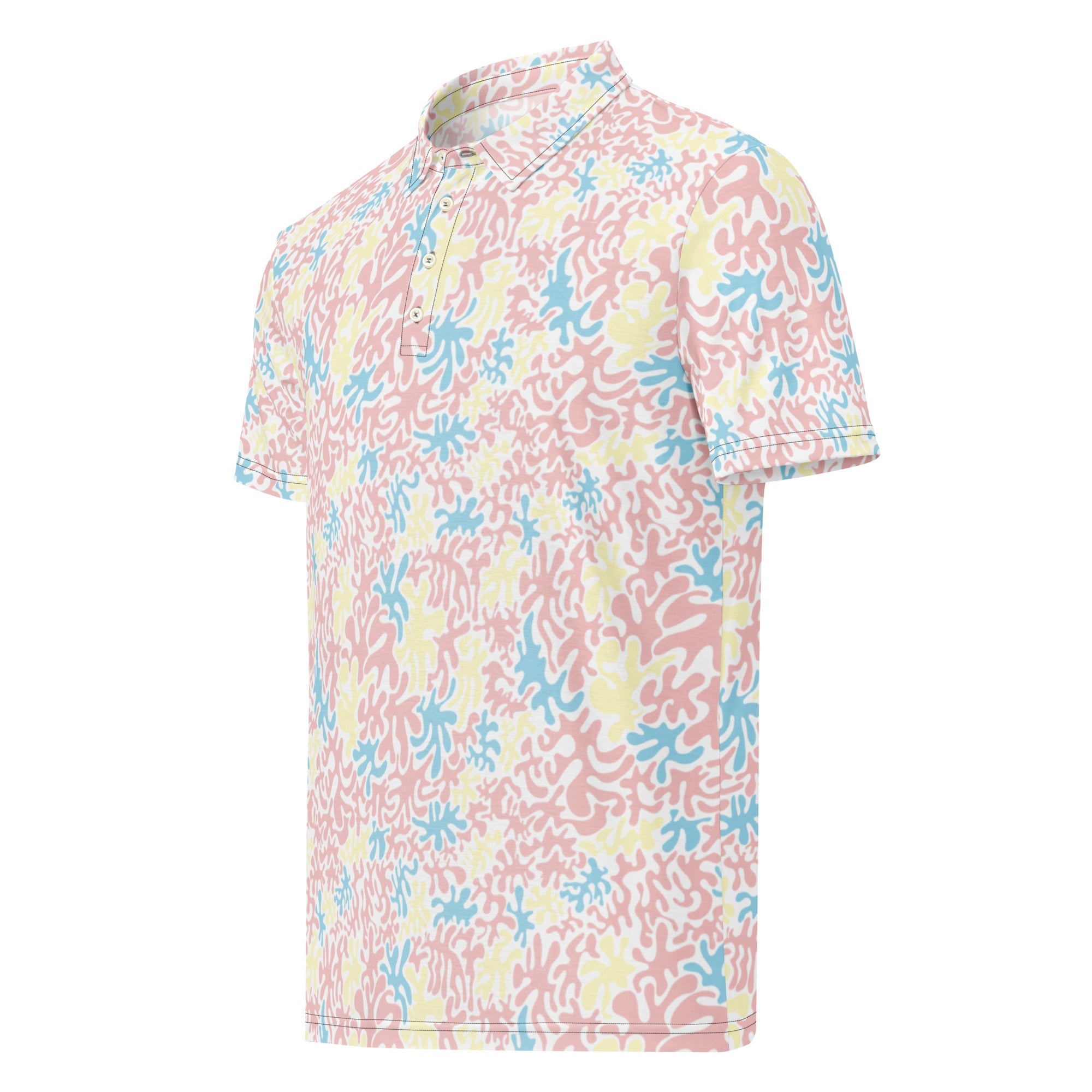 Men’s Slim Fit Powder Coral Pattern Polo