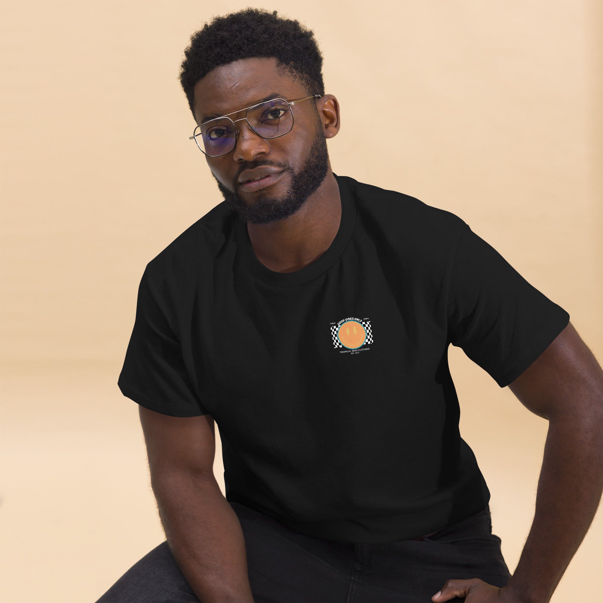 Men's Good Vibes Smiley Face Classic Tee