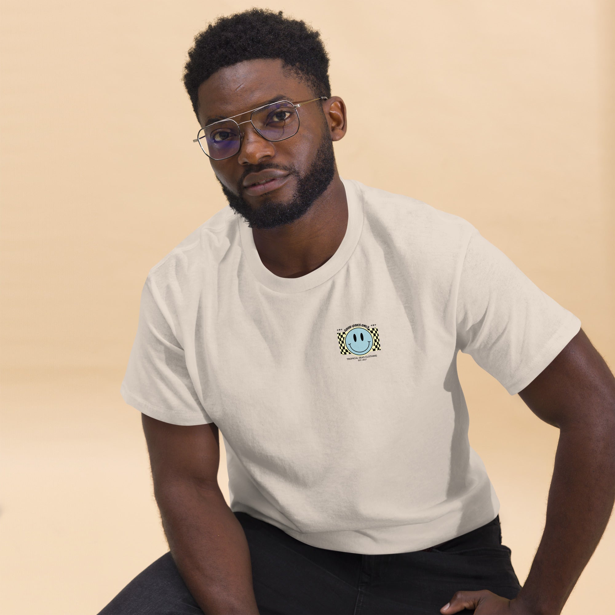 Men's Good Vibes Smiley Face Classic Tee