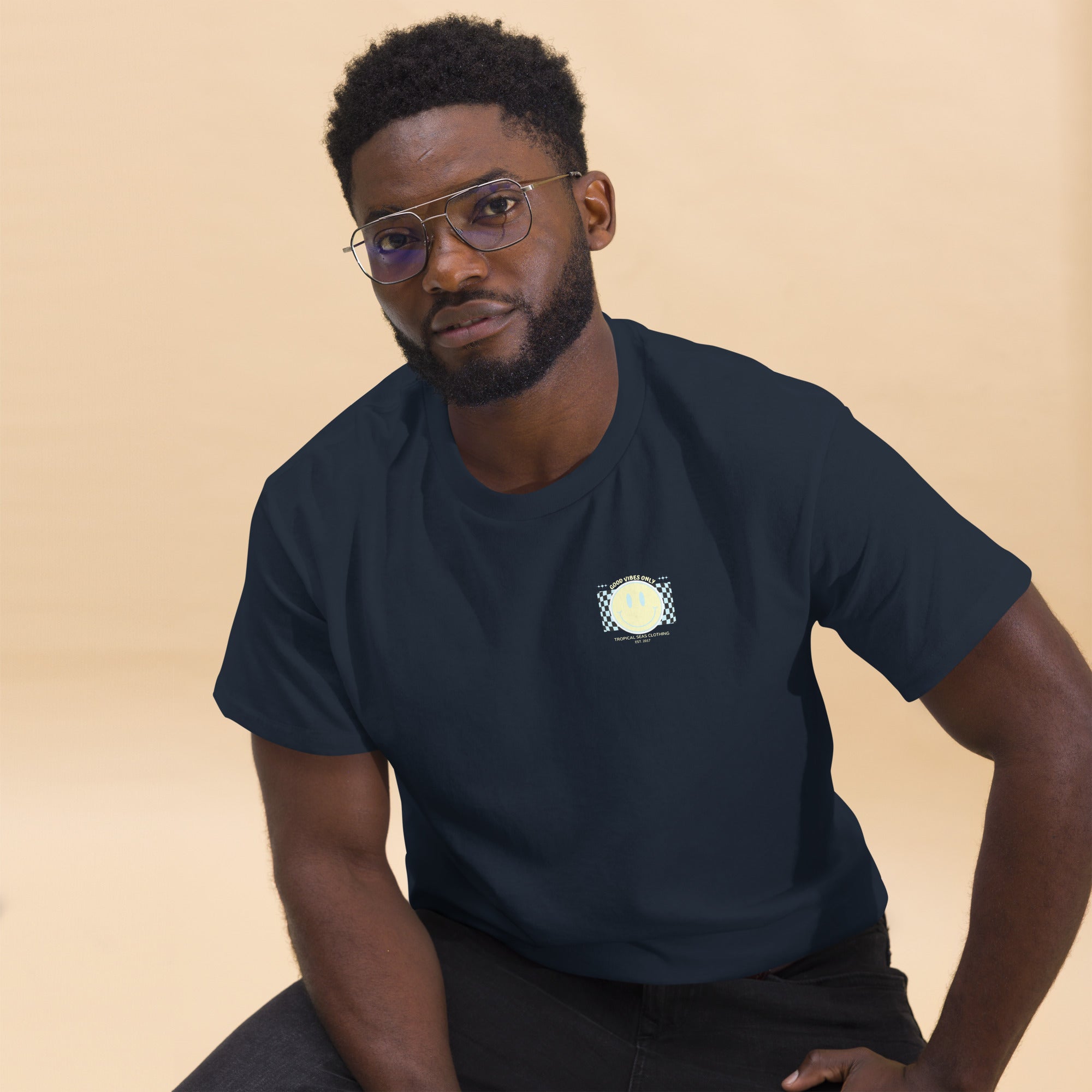 Men's Good Vibes Smiley Face Classic Tee