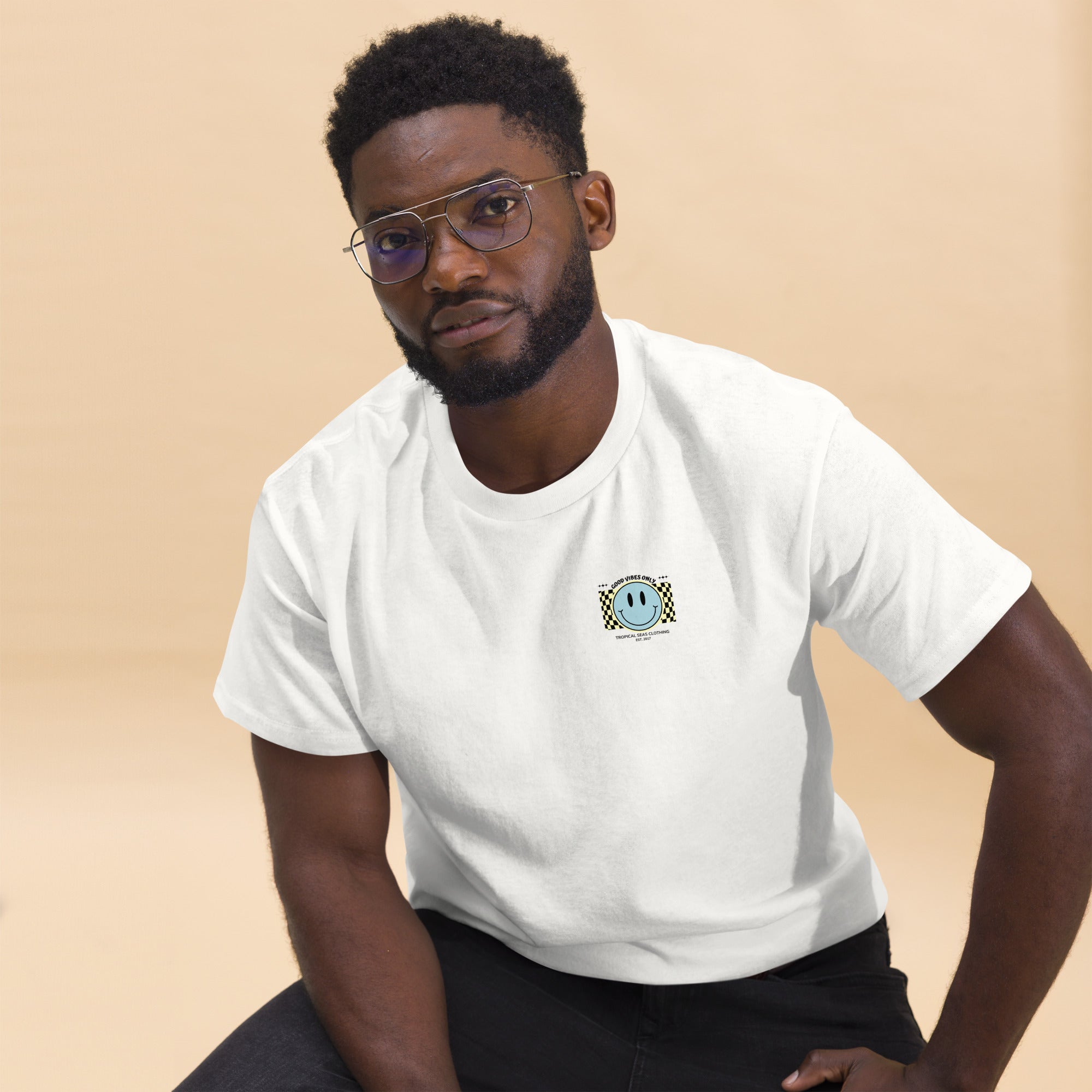 Men's Good Vibes Smiley Face Classic Tee