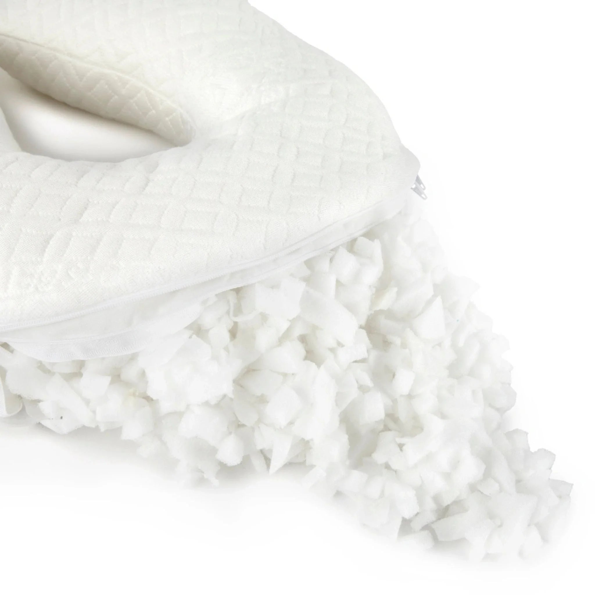 White textured blanket with fringes on a white background