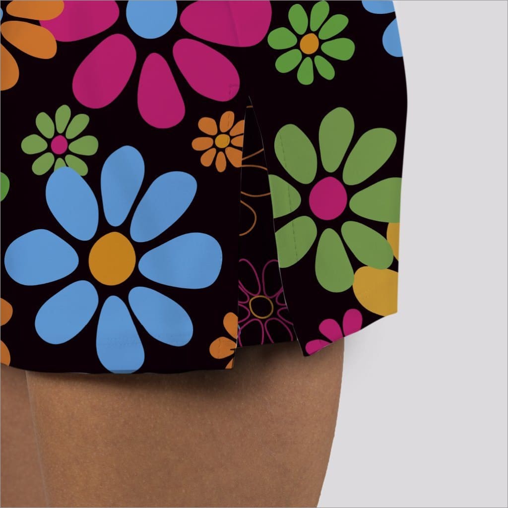 Colorful floral pattern on a black background