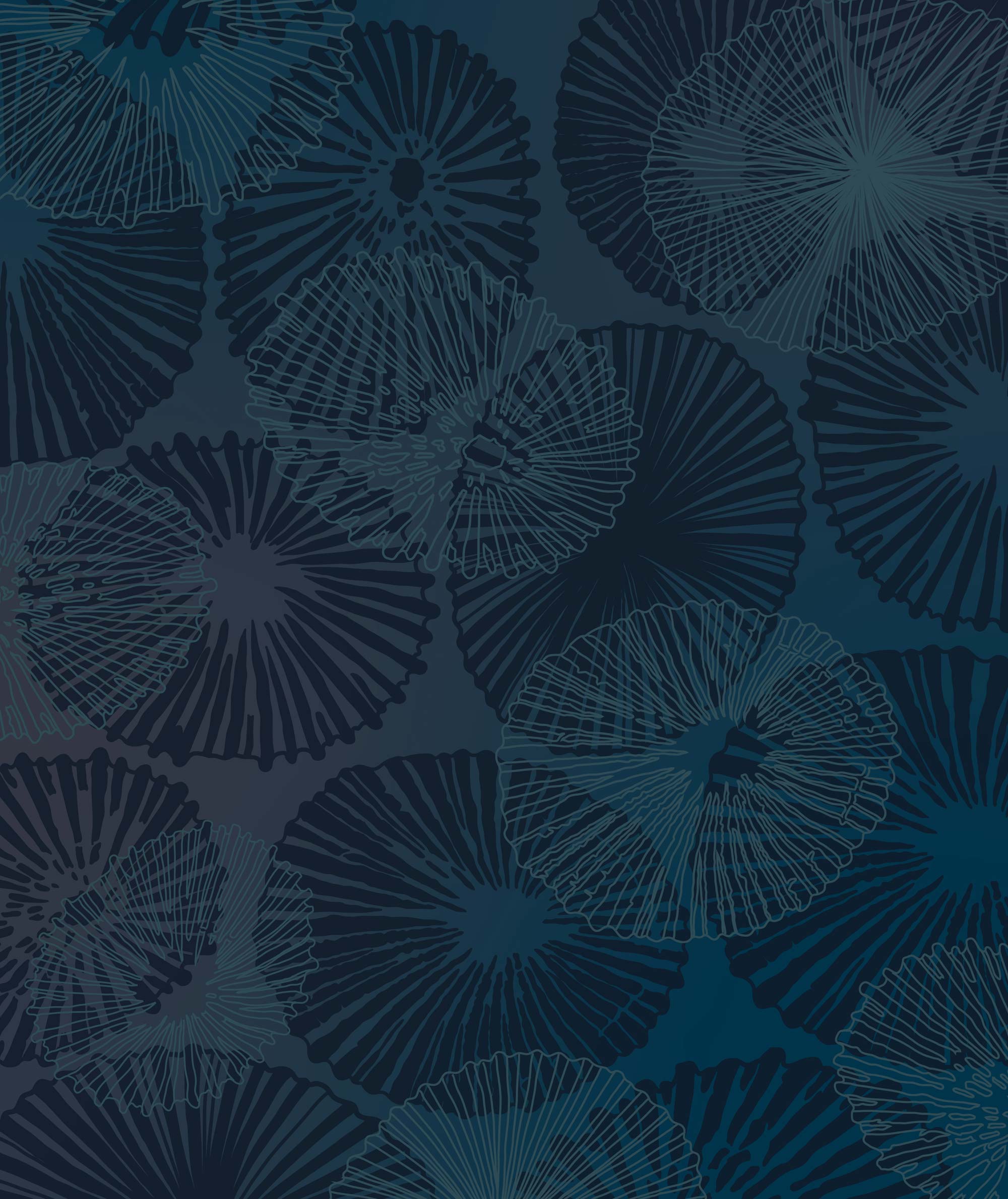 Pattern of blue circular shapes on a dark blue background
