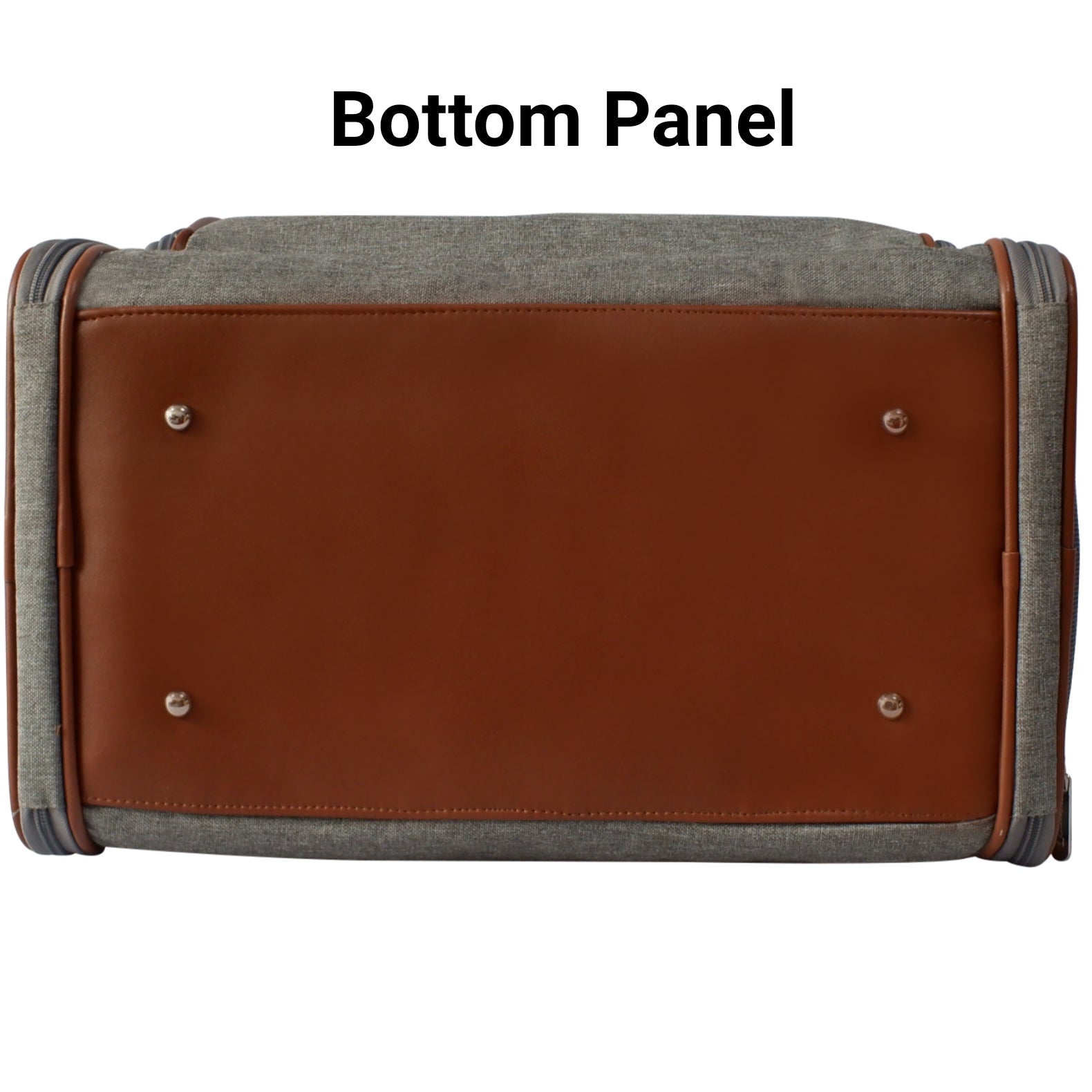 Product with brown bottom panel and gray top, labeled 'Bottom Panel'.