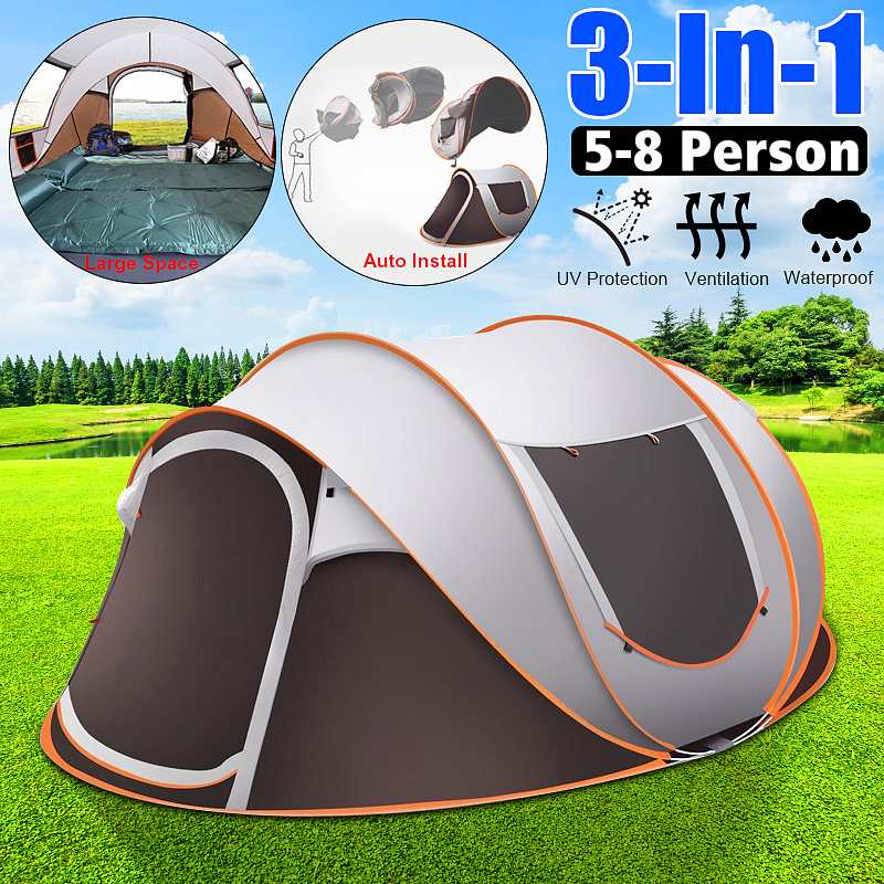 Large Capacity 4 to 5 Persons Automatic Pop Up Camping Tent - Sun of the Beach Boutique