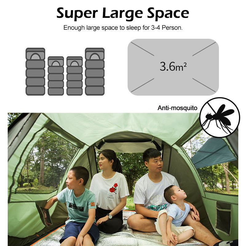 Large Capacity 4 to 5 Persons Automatic Pop Up Camping Tent - Sun of the Beach Boutique