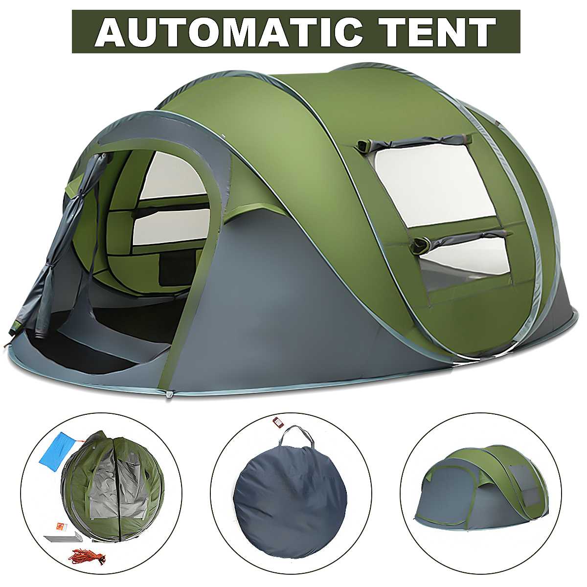 Large Capacity 4 to 5 Persons Automatic Pop Up Camping Tent - Sun of the Beach Boutique