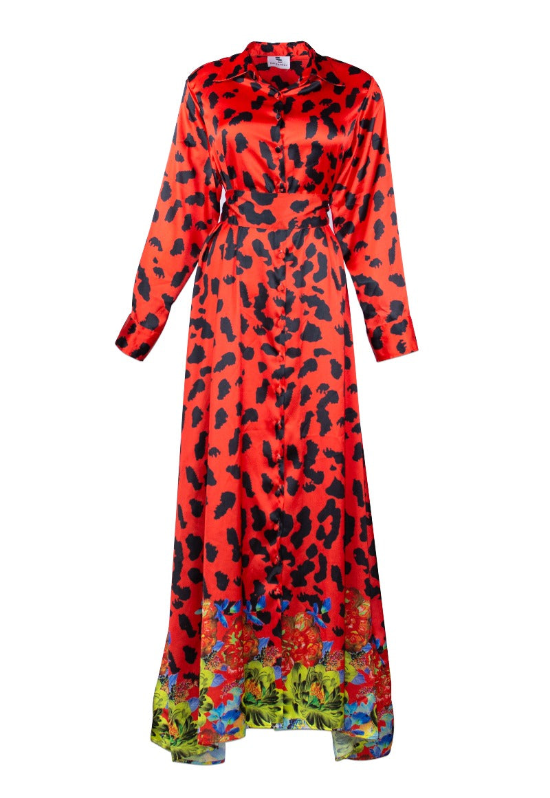 Saisankoh Red Jezebel Shirt Dress
