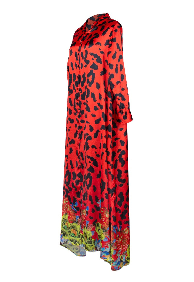 Saisankoh Red Jezebel Shirt Dress