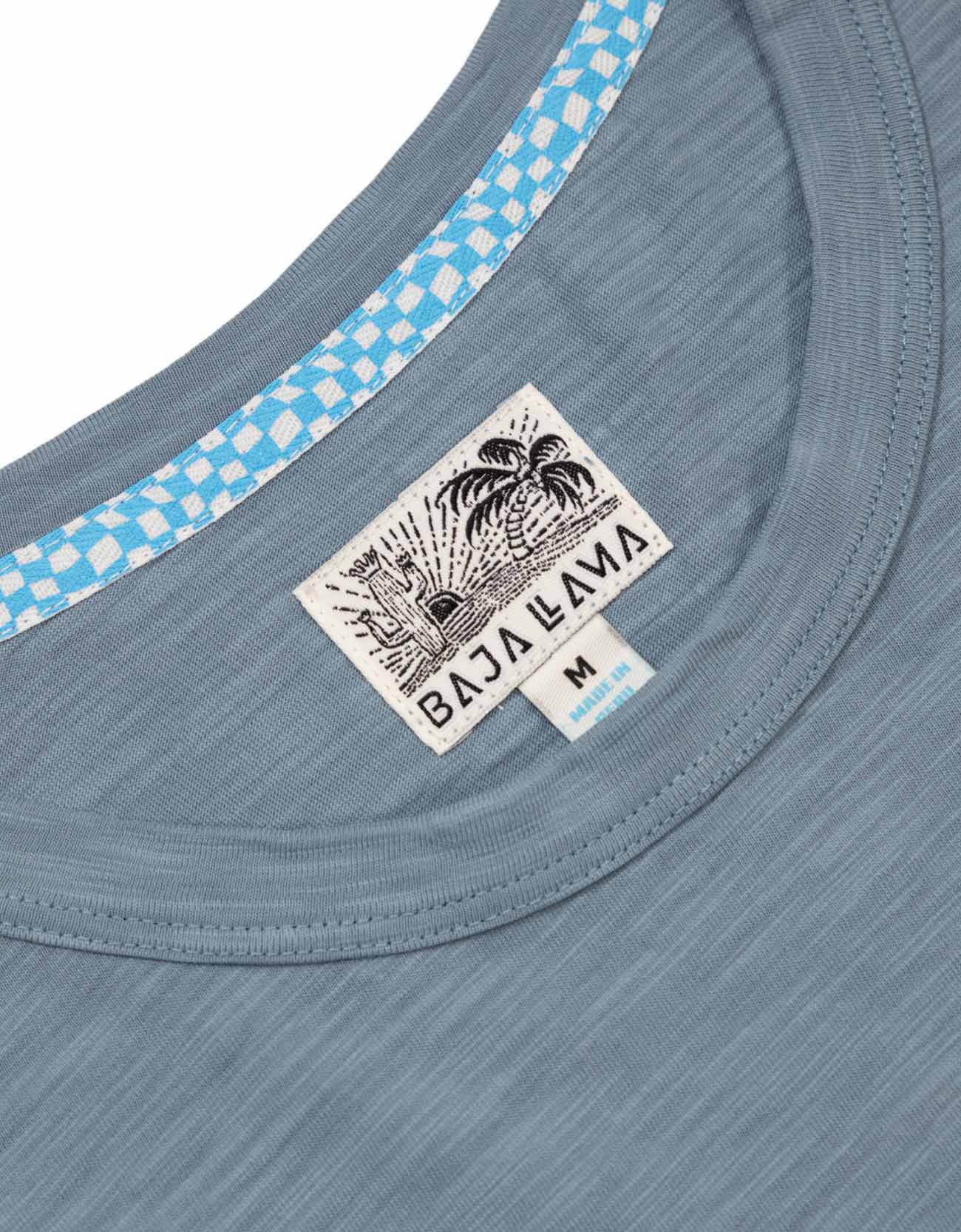 Solid Steel Blue Slub Pima Tee