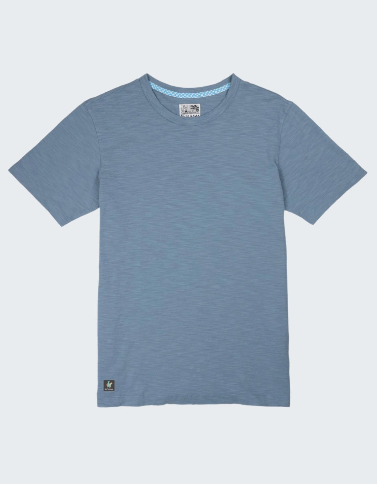 Solid Steel Blue Slub Pima Tee