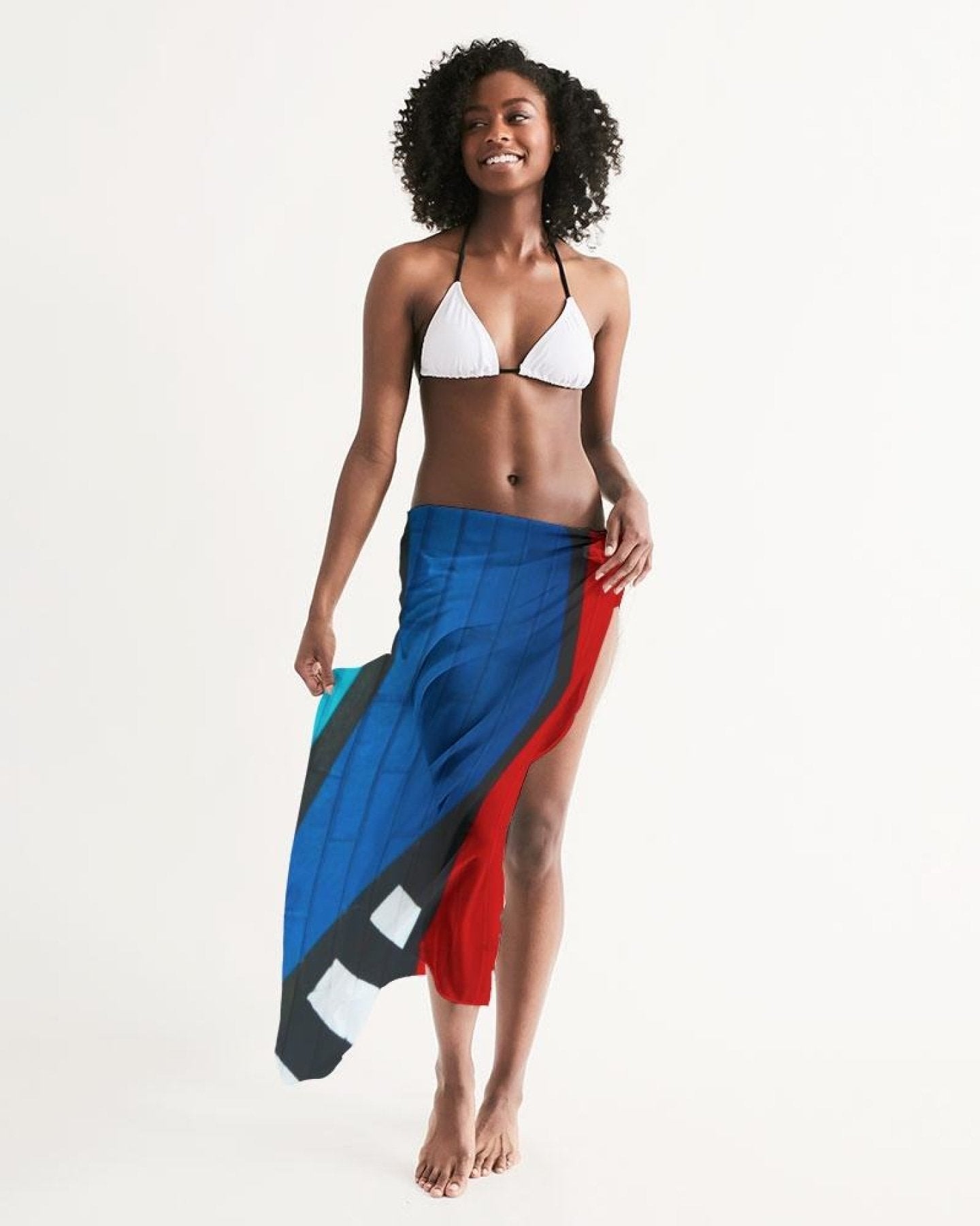 Sheer Colorblock Multicolor Swimsuit Cover Up