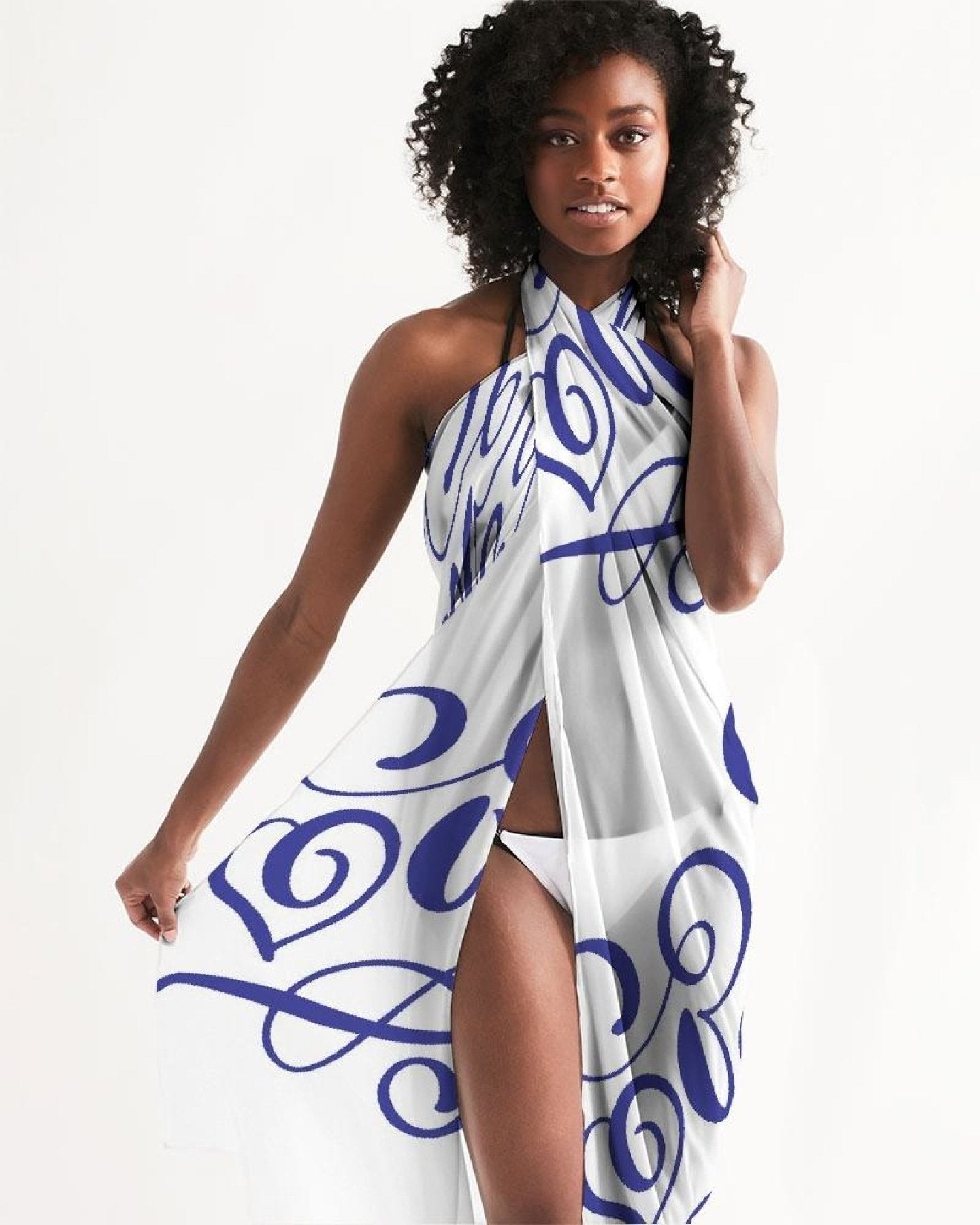 Sheer Love Bleu Swimsuit Sarong