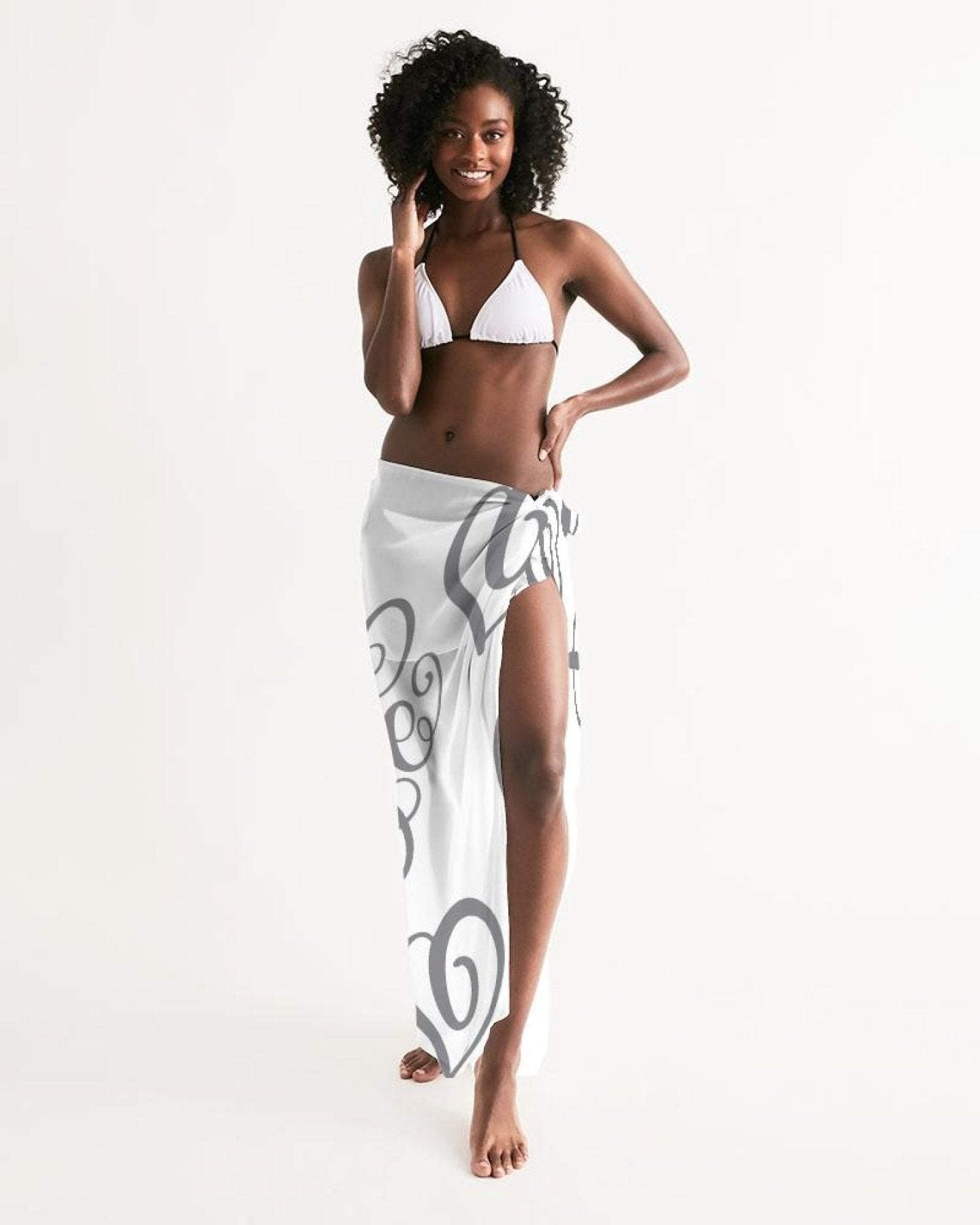 Sheer Love Grey Swimsuit Sarong