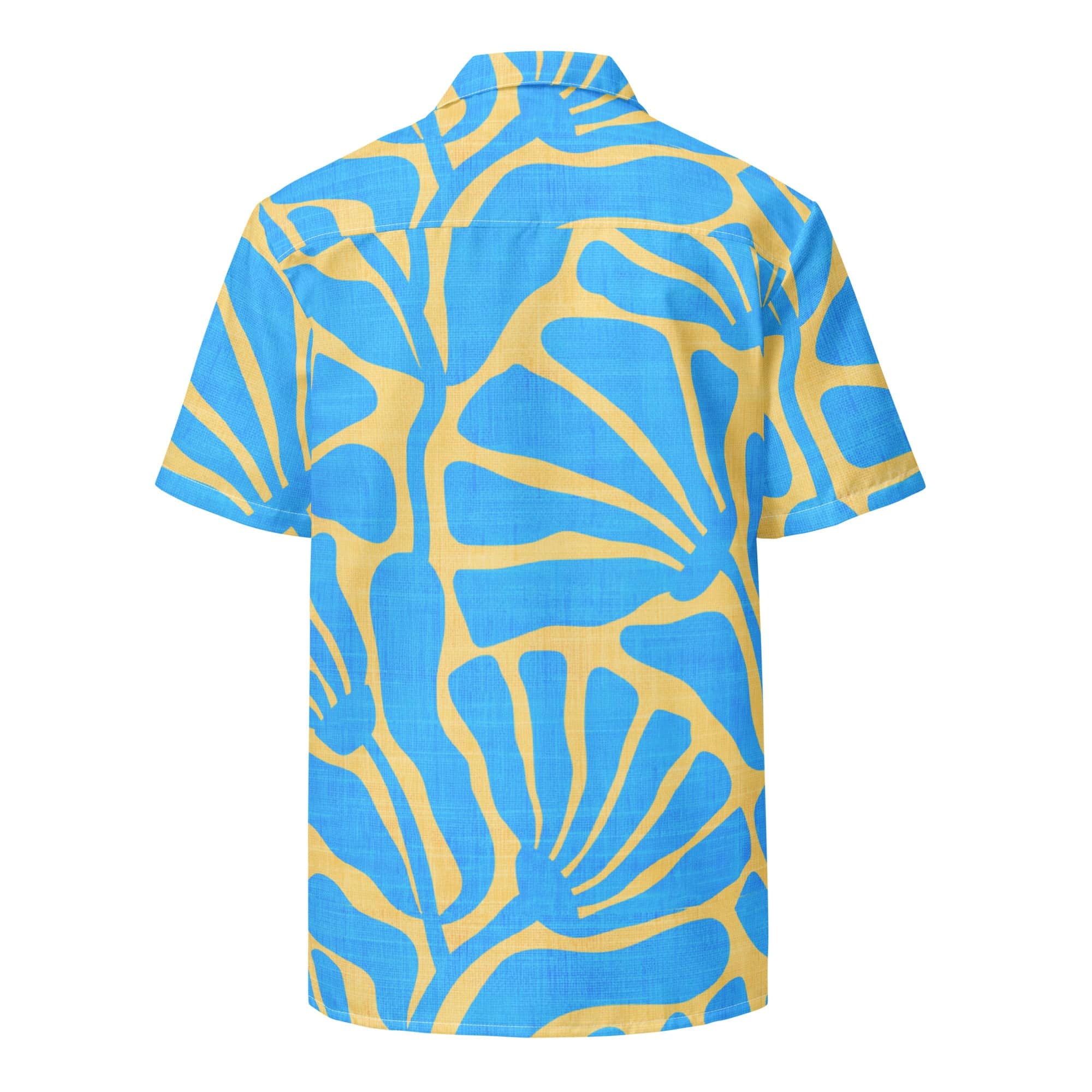 Men's Blue and Gold Ancient Floral Hawaiian Shirt