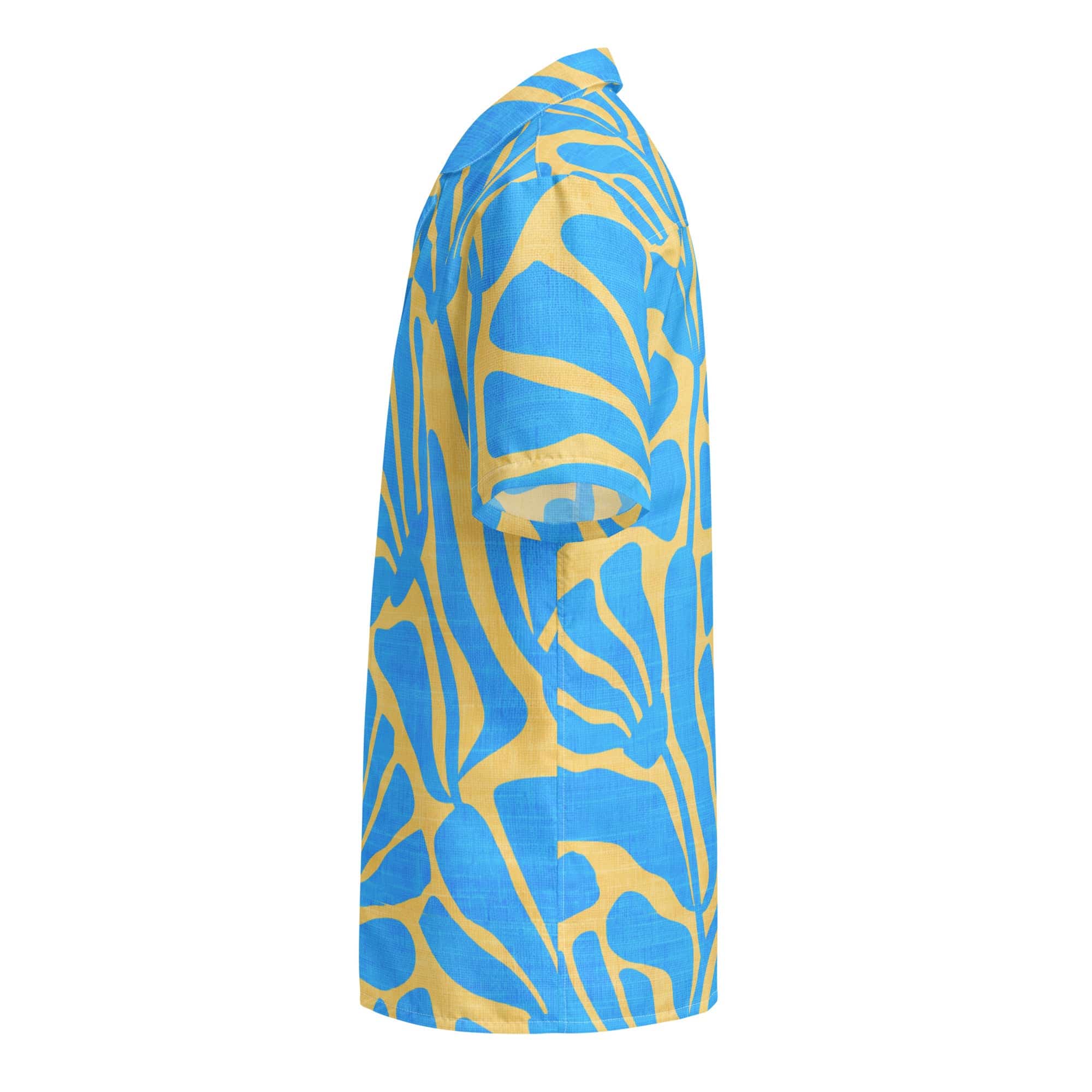 Men's Blue and Gold Ancient Floral Hawaiian Shirt
