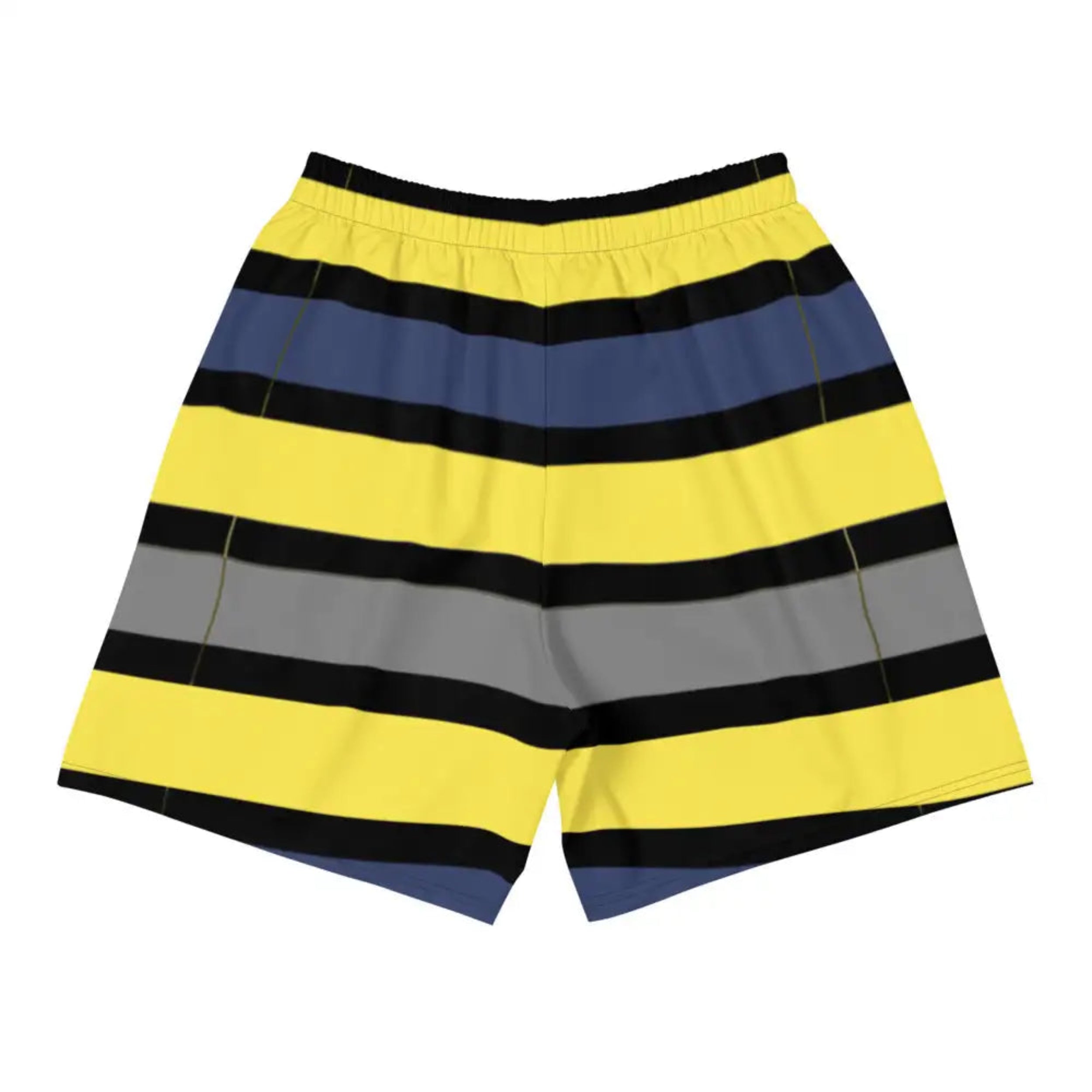 Men's Tropical Dark Blues and Yellow Long Shorts