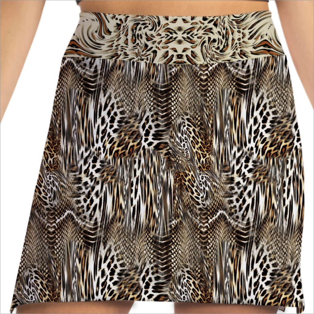 Skirt with animal print pattern on a white background
